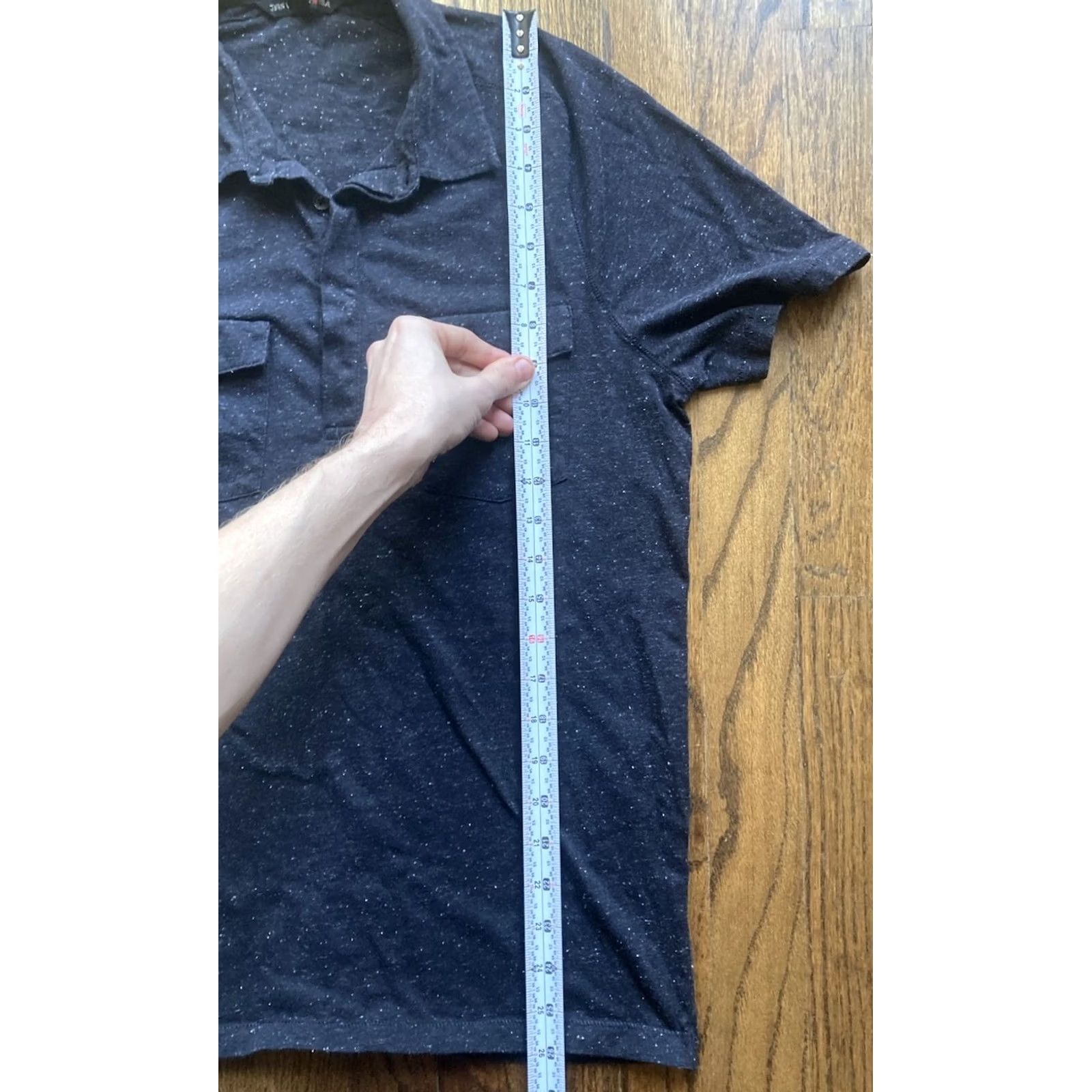 John Varvatos John Varvatos USA Polo Shirt Mens Size Medium Dark Gray Speckled Front Pocket Size US M / EU 48-50 / 2 - 5 Thumbnail
