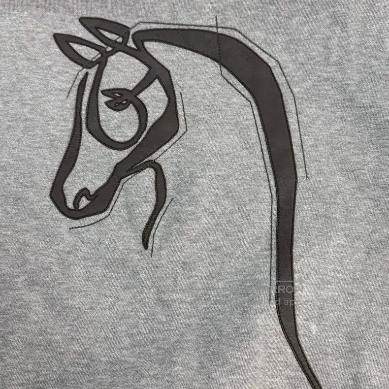 Hermes Hermes Gray Leather Horsehead Hooded Sweatshirt Size L / US 10 / IT 46 - 7 Thumbnail