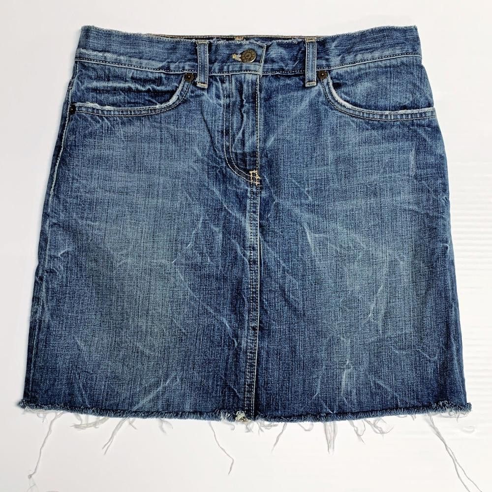 J.Crew J. Crew Distressed Raw Hem Denim Mini Skirt, 0 Size 25" / US 0 / IT 36 - 1 Thumbnail