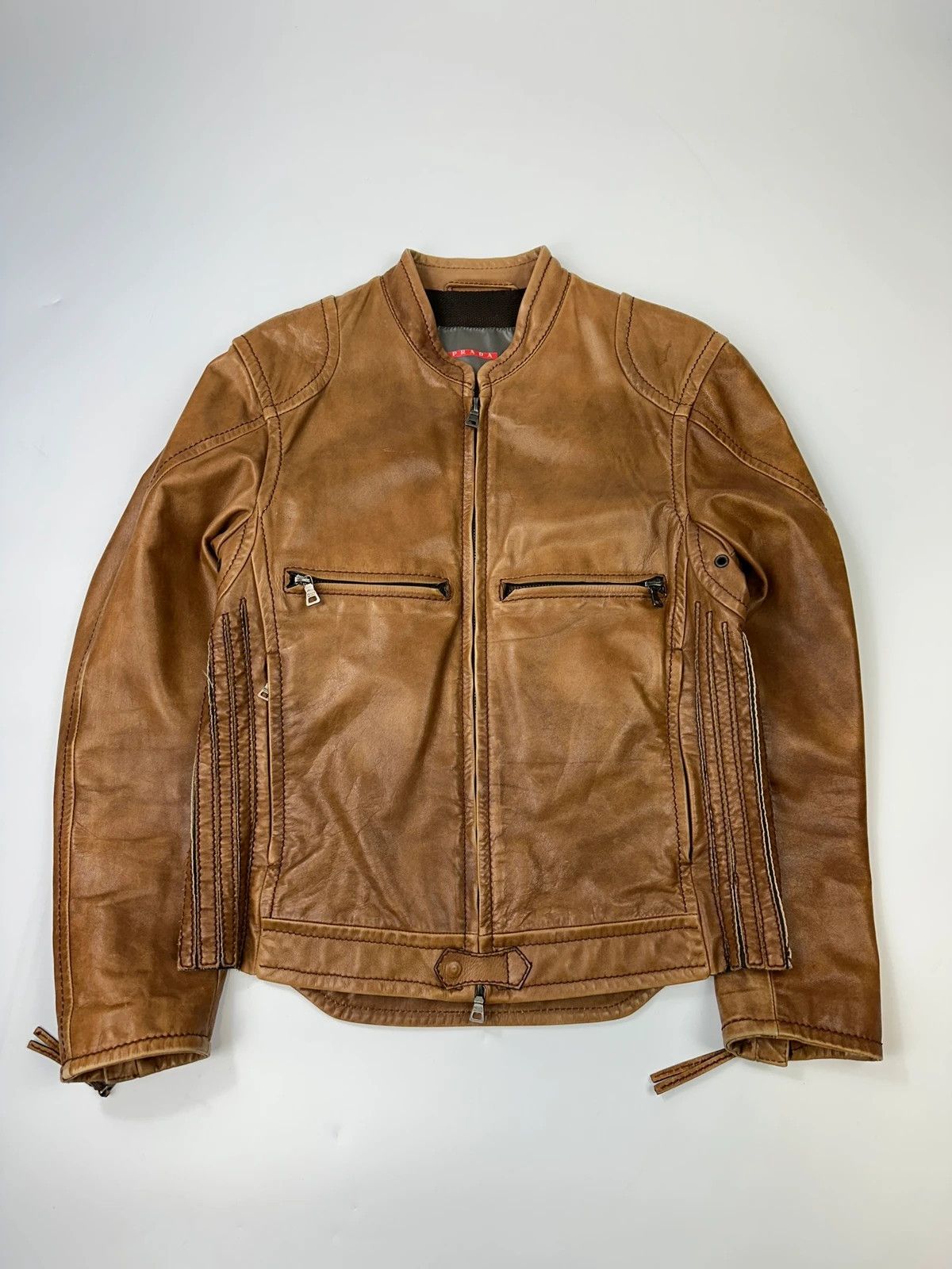Prada Prada Sport 00’s Sample Brown Leather Jacket CowBoy Size US M / EU 48-50 / 2 - 1 Thumbnail