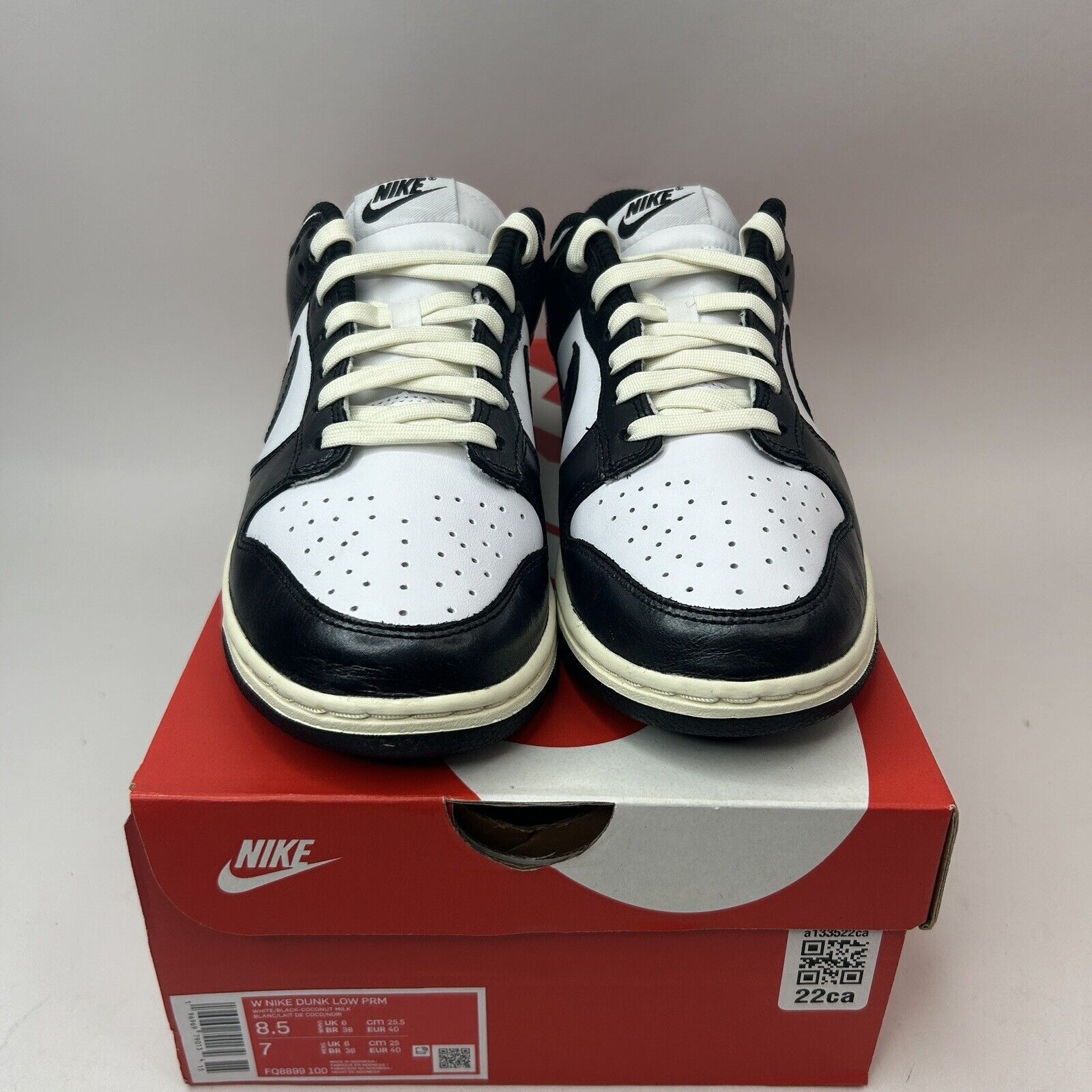 Nike Nike Dunk Low PRM WMNS “Vintage Panda/Black White” 2023 Size US 8.5 / IT 38.5 - 2 Thumbnail