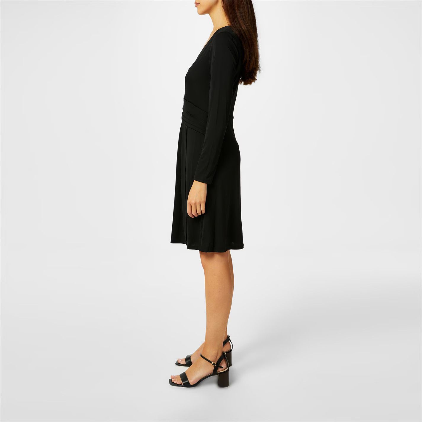 Lauren Ralph Lauren o1g2r1mq0825 Long-Sleeve Glendon Jersey Dress in Black Size XS / US 0-2 / IT 36-38 - 3 Thumbnail