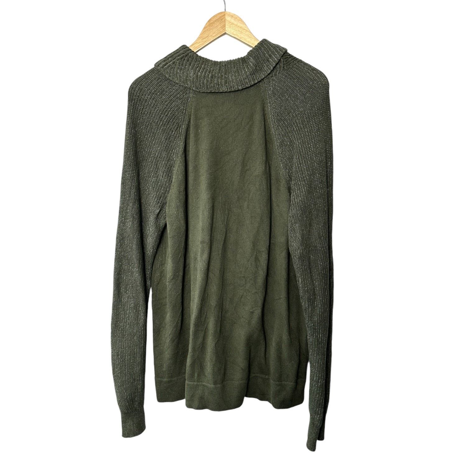 Express Express Olive Green V-Neck Knit Long Sleeve Sweater Men's XL Size US XL / EU 56 / 4 - 6 Thumbnail