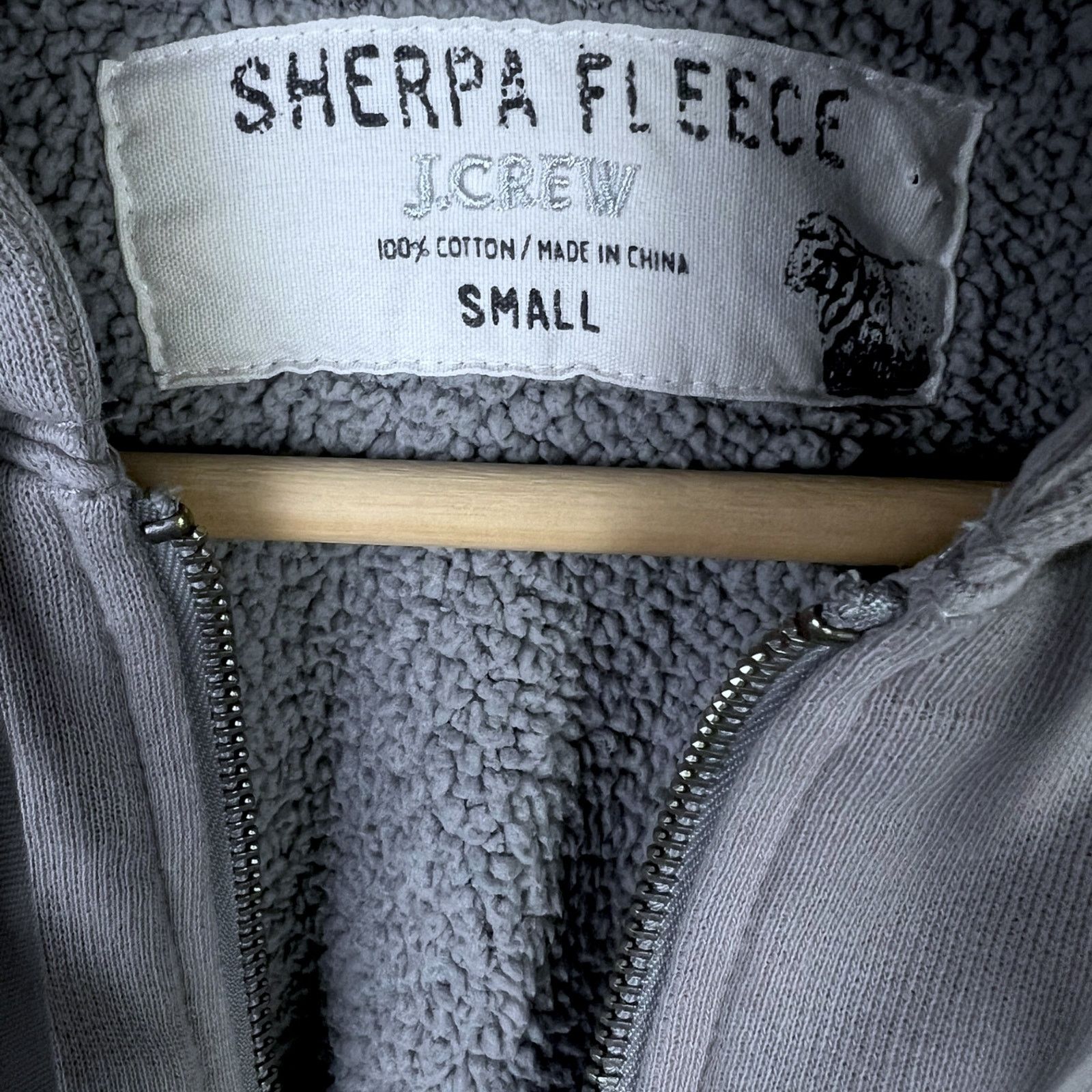 J.Crew Vintage Y2k J.Crew Women's Small Sherpa Fleece Full Zip Gray Size S / US 4 / IT 40 - 3 Thumbnail