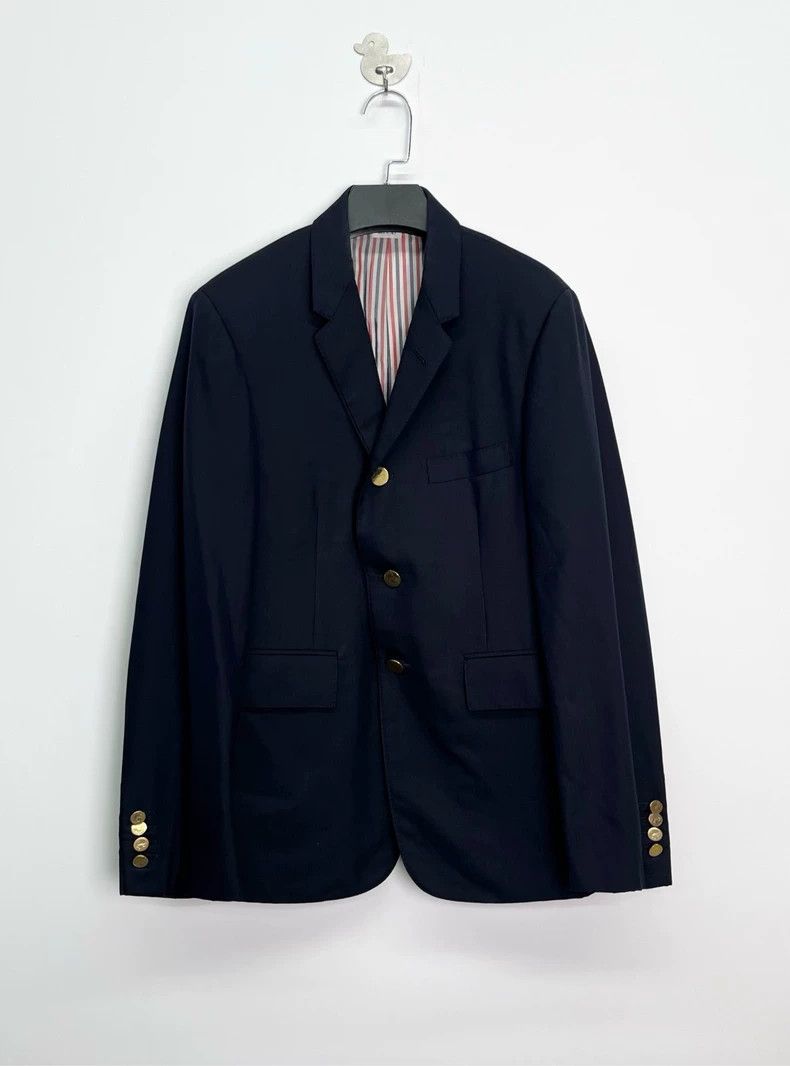 Thom Browne Thom Browne size1 Navy blue suit jacket with gold anchor an Size 34S - 1 Thumbnail