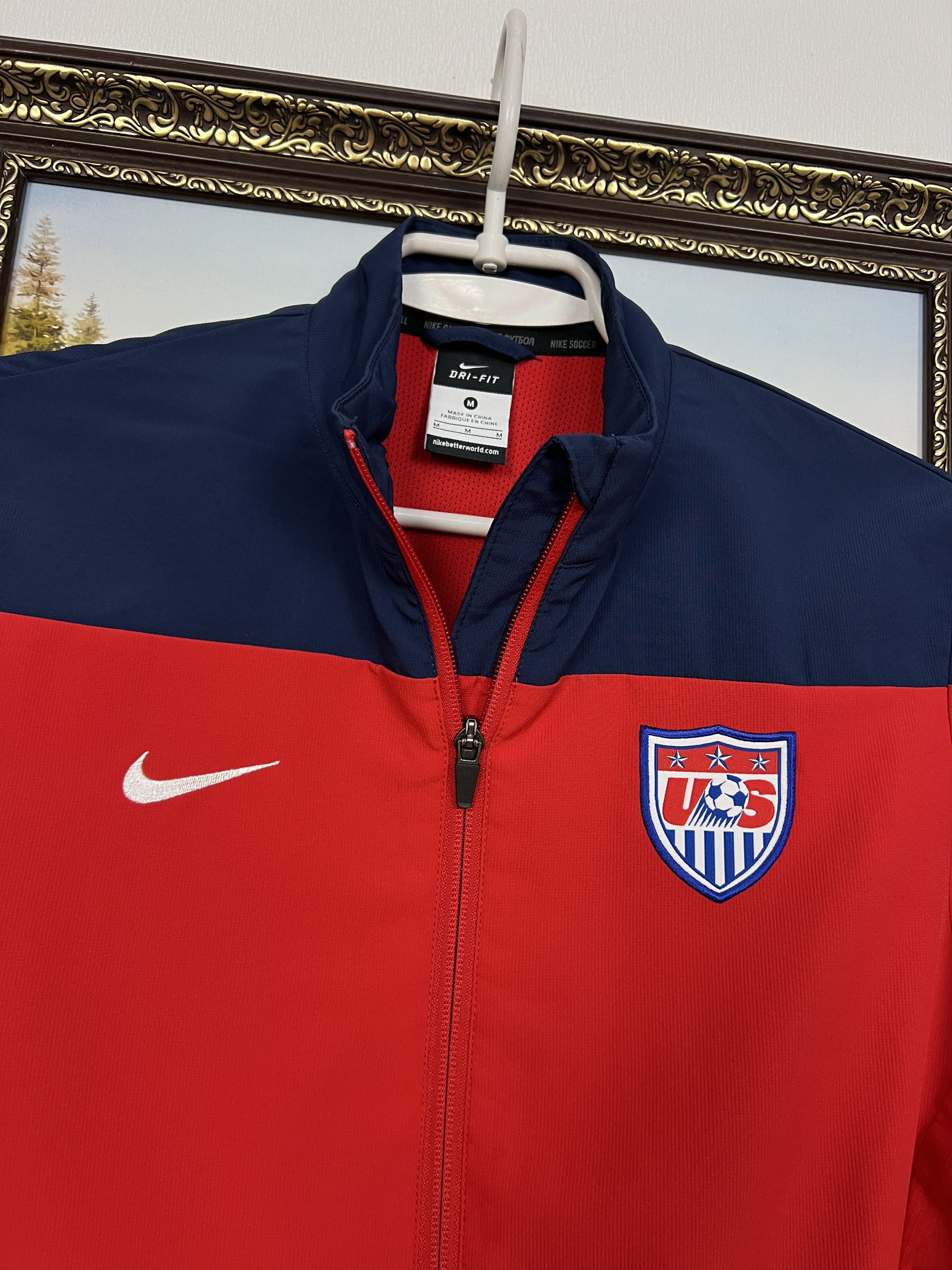 Nike Nike USA Football Train Soccer Jacket Track Top Red Zip Rare Size M / US 6-8 / IT 42-44 - 3 Thumbnail
