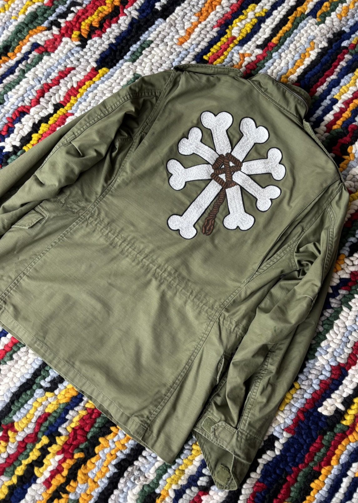 Vintage Vintage 1970s M-65 Jacket Embroidered Skull Size US L / EU 52-54 / 3 - 2 Thumbnail