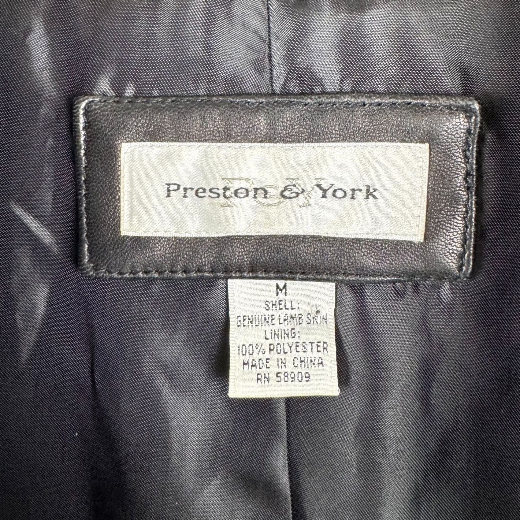 Preston & York VINTAGE Preston & York Women’s Coat Leather Over Black Medium Overcoat Wool? No, Leather. Size M / US 6-8 / IT 42-44 - 5 Thumbnail