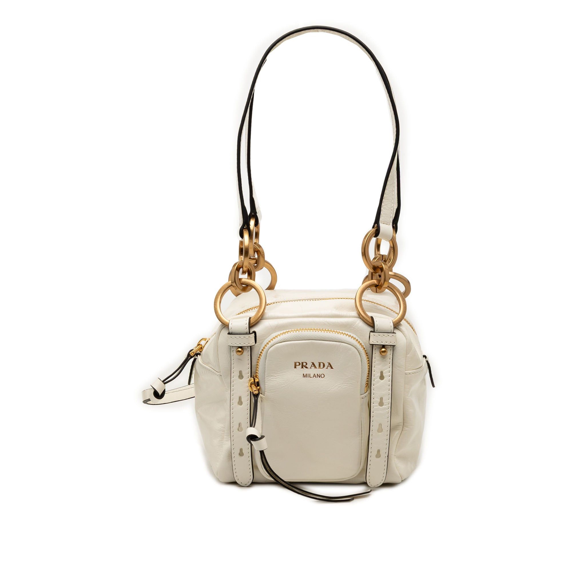 Prada Mini Soft Calfskin Dangle Top Handle Bag Size ONE SIZE - 1 Thumbnail