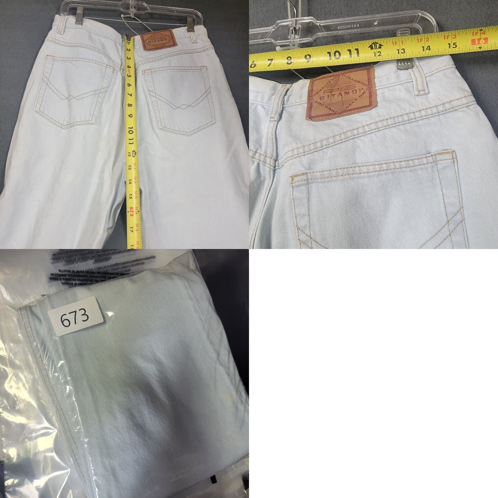 Vintage Gitano Vtg High Rise Mom Jeans 16 Long Denim Blue Straight Leg Womens 1980s Size 38" / US 16 / IT 52 - 8 Thumbnail