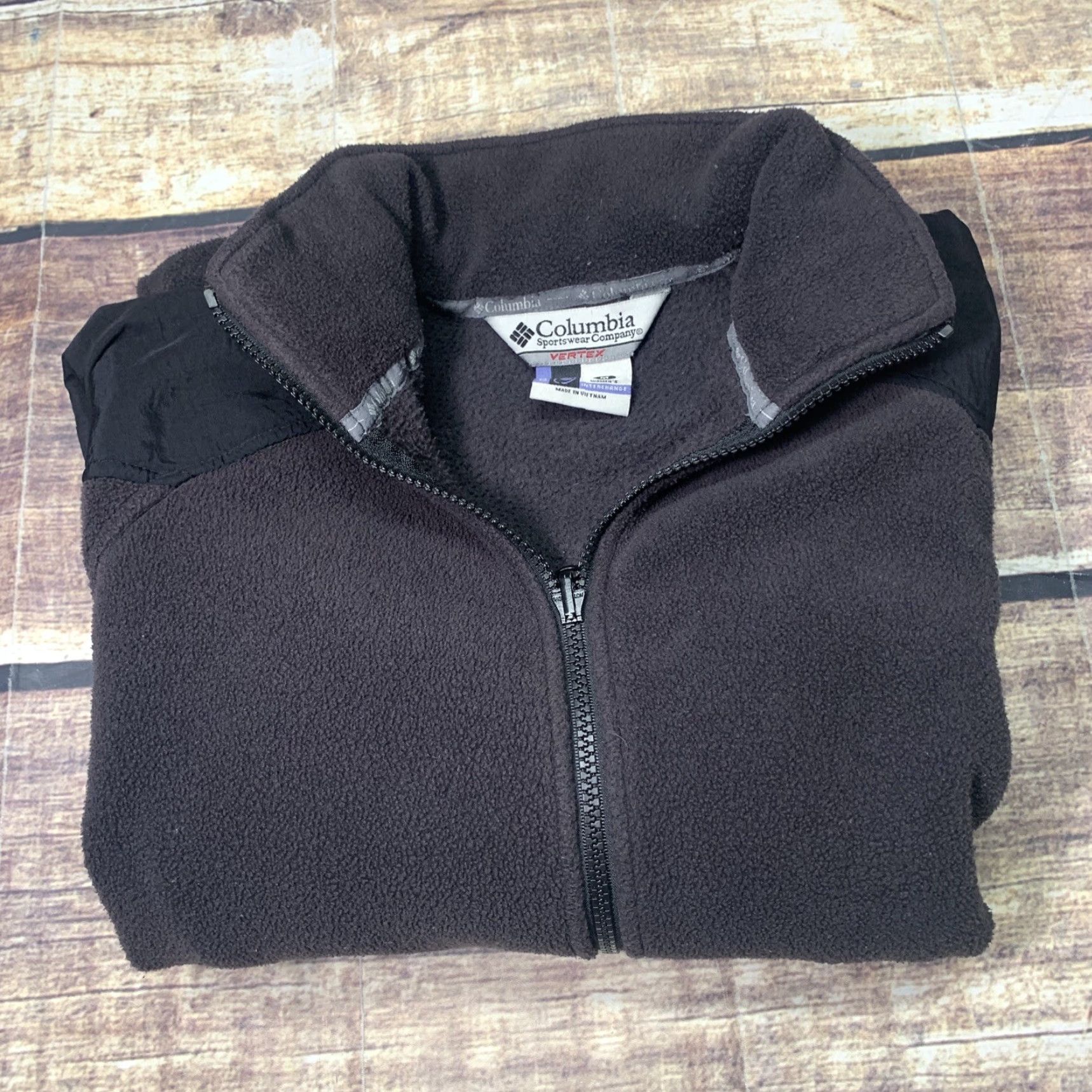 Vintage Columbia Vertex Core Interchange Fleece Women Jacket Black Medium Zip Pockets Full Zip Hip Length Size M / US 6-8 / IT 42-44 - 8 Thumbnail
