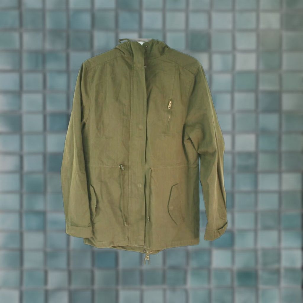 Rains VINTAGE TL Toplegging Med Weight Rain Hooded Overcoat OD Green Women's Jacket SZ L Size L / US 10 / IT 46 - 1 Thumbnail