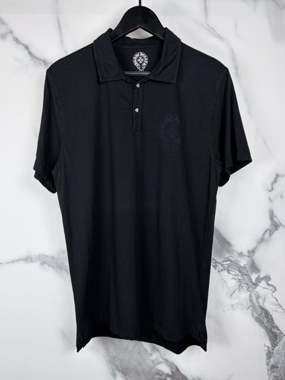 Chrome Hearts Chrome Hearts Silver Button Tonal Horseshoe Logo