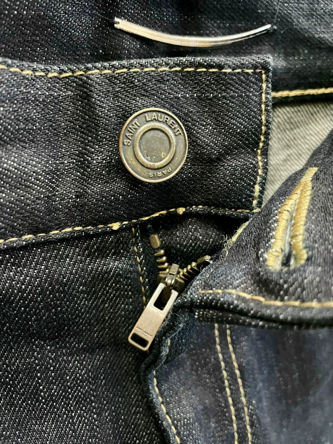 Yves Saint Laurent YSL SLP 13 Raw Indigo Hedi Jeans Cuffed 29 Size US 29 - 5 Thumbnail