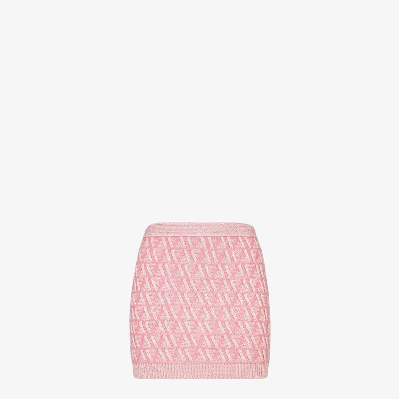 Fendi o1B3y1r0326 Mini Skirt in Pink/White Size 25" / US 0 / IT 36 - 1 Thumbnail