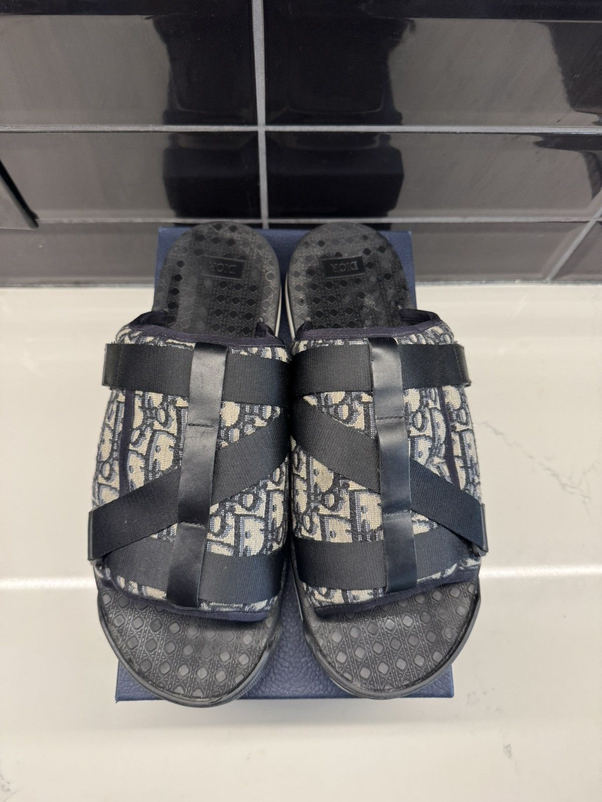 Dior Dior Alpha Sandals – Oblique Jacquard / Black Size US 13 / EU 46 - 8 Thumbnail