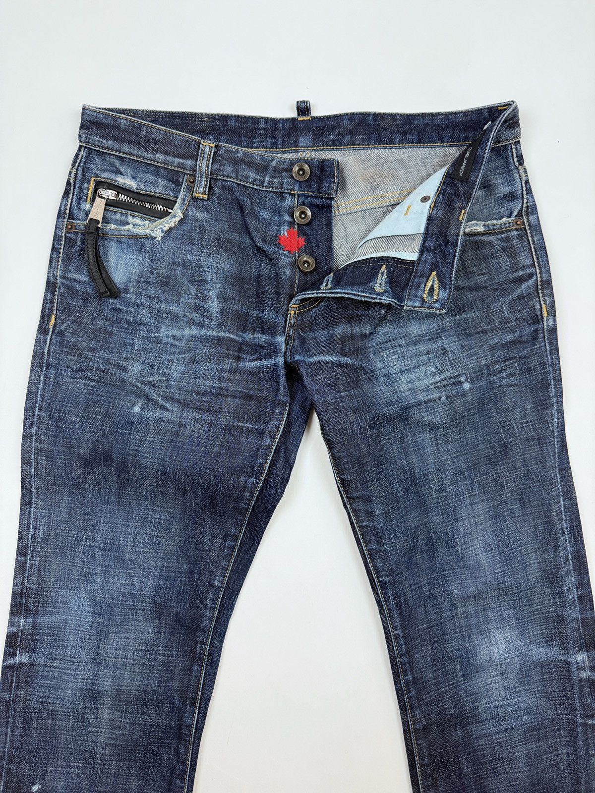 Dsquared2 Dsquared 2 History Distressed Denim Low Rise Jeans 48 Size US 33 - 3 Thumbnail
