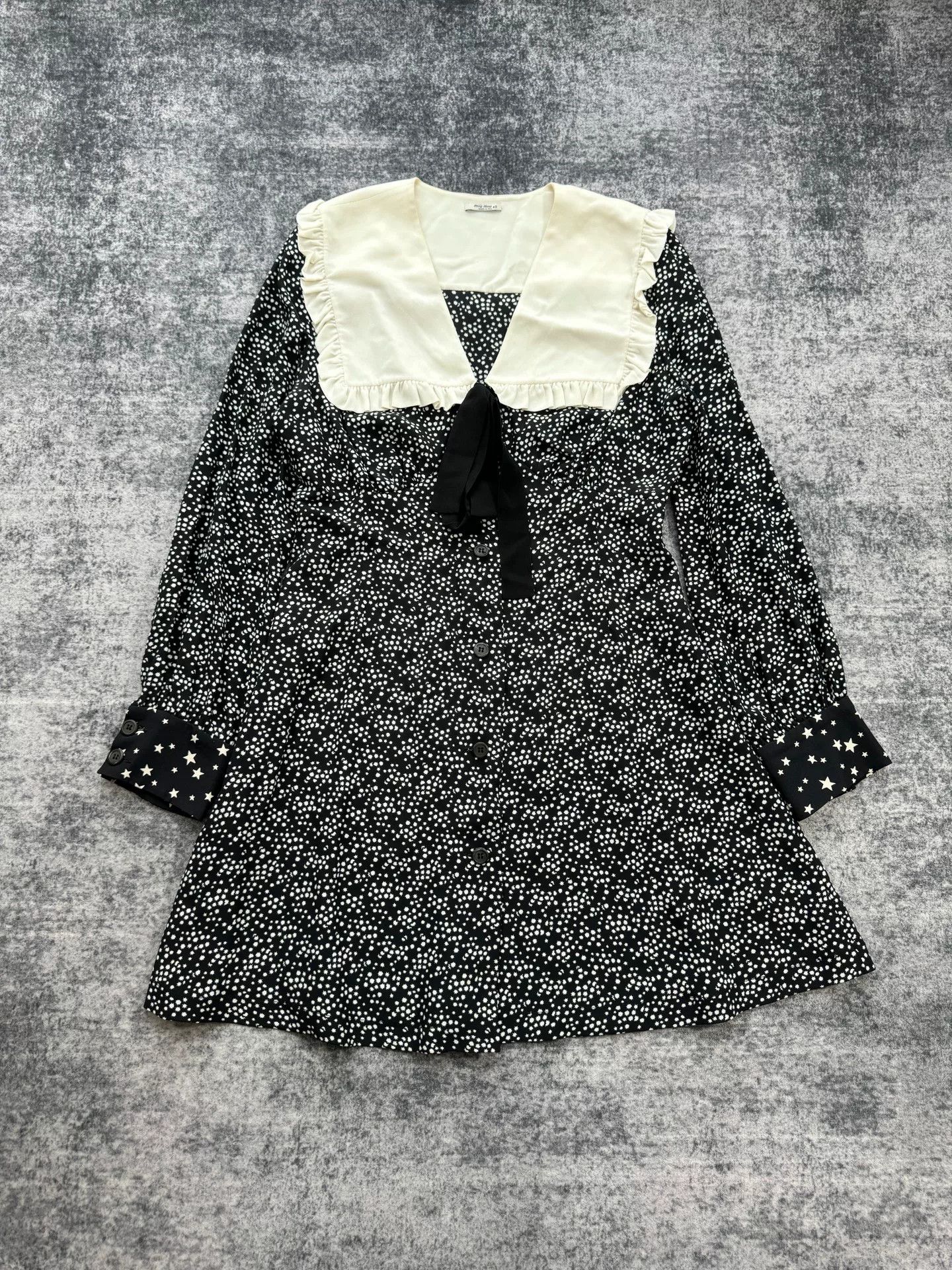 Miu Miu Miu Miu Star Print Doll Collar Silk Dress Size M / US 6-8 / IT 42-44 - 1 Thumbnail