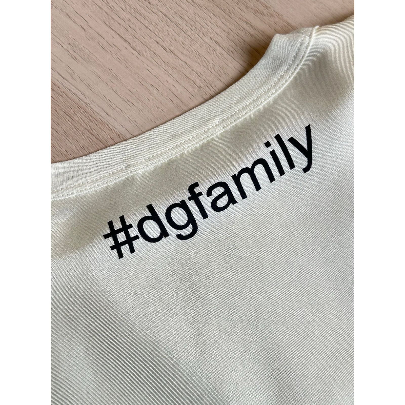 Dolce & Gabbana Rare Dolce and Gabbaba L/S Beige Silk Tee "#dgFamily" - Mint Size US M / EU 48-50 / 2 - 4 Thumbnail