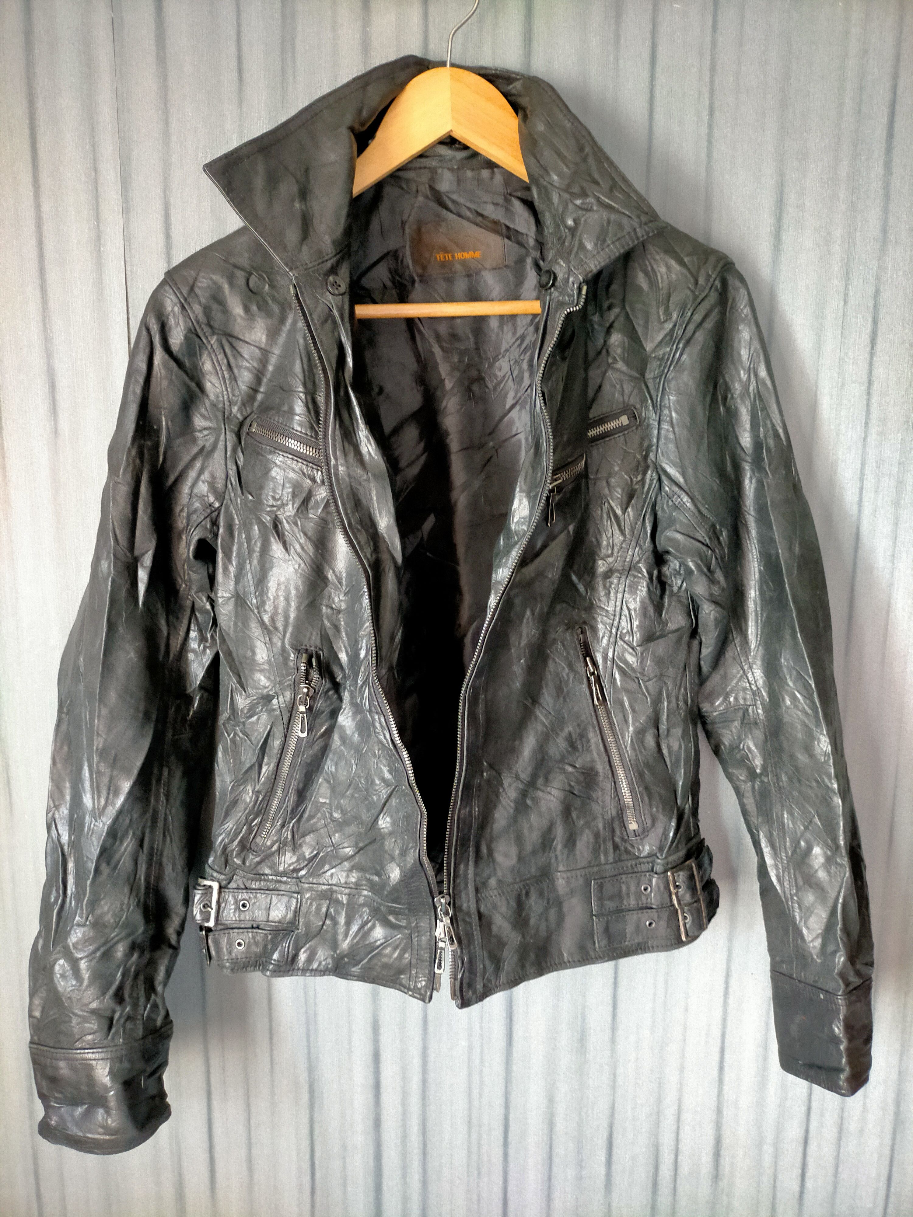 Tete Homme Tete Homme Issey Miyake Vintage Leather Ramones Jacket Size US M / EU 48-50 / 2 - 14 Thumbnail