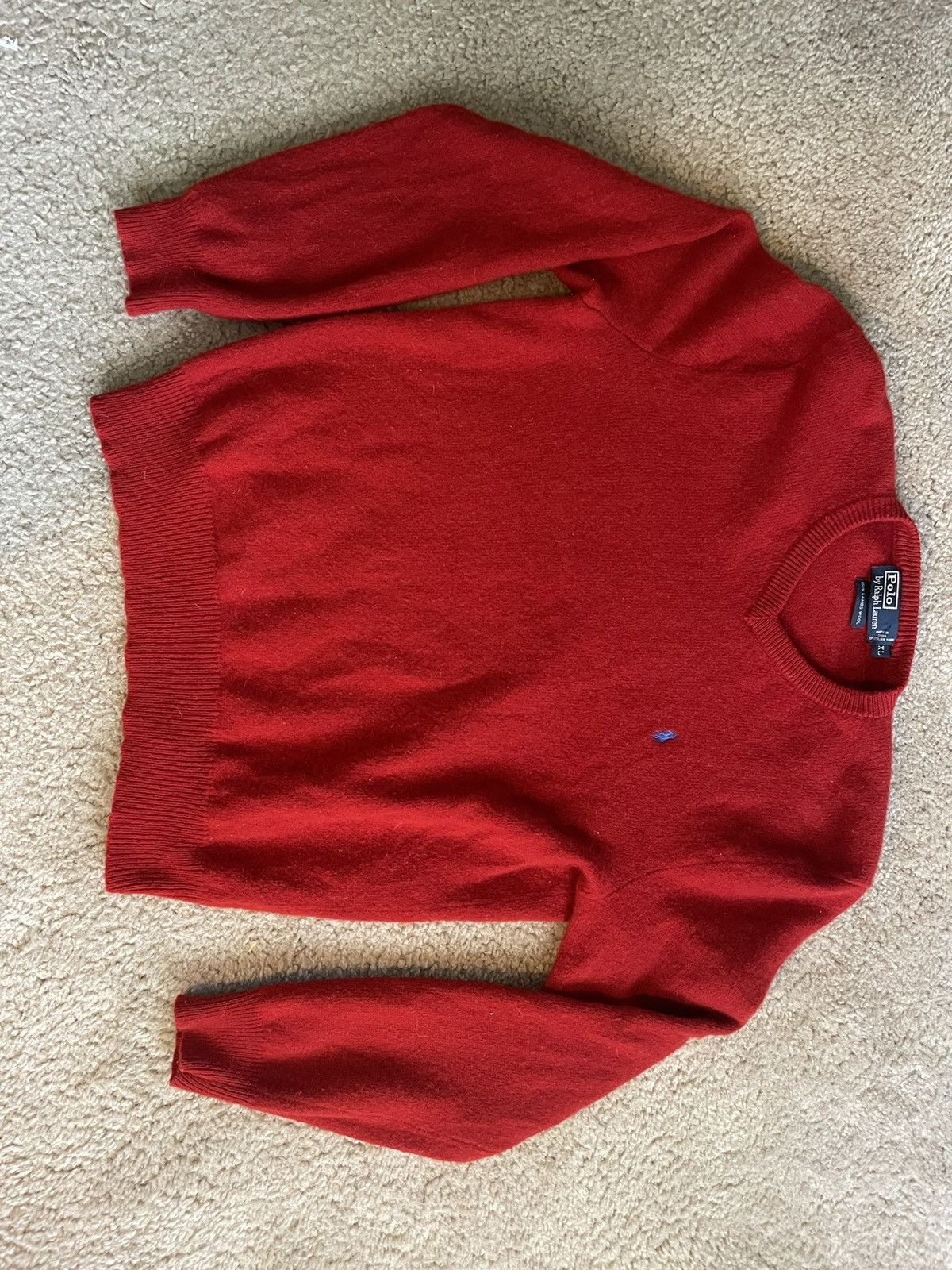 Polo Ralph Lauren polo V-neck sweater 100% lambs wool Size US M / EU 48-50 / 2 - 1 Thumbnail