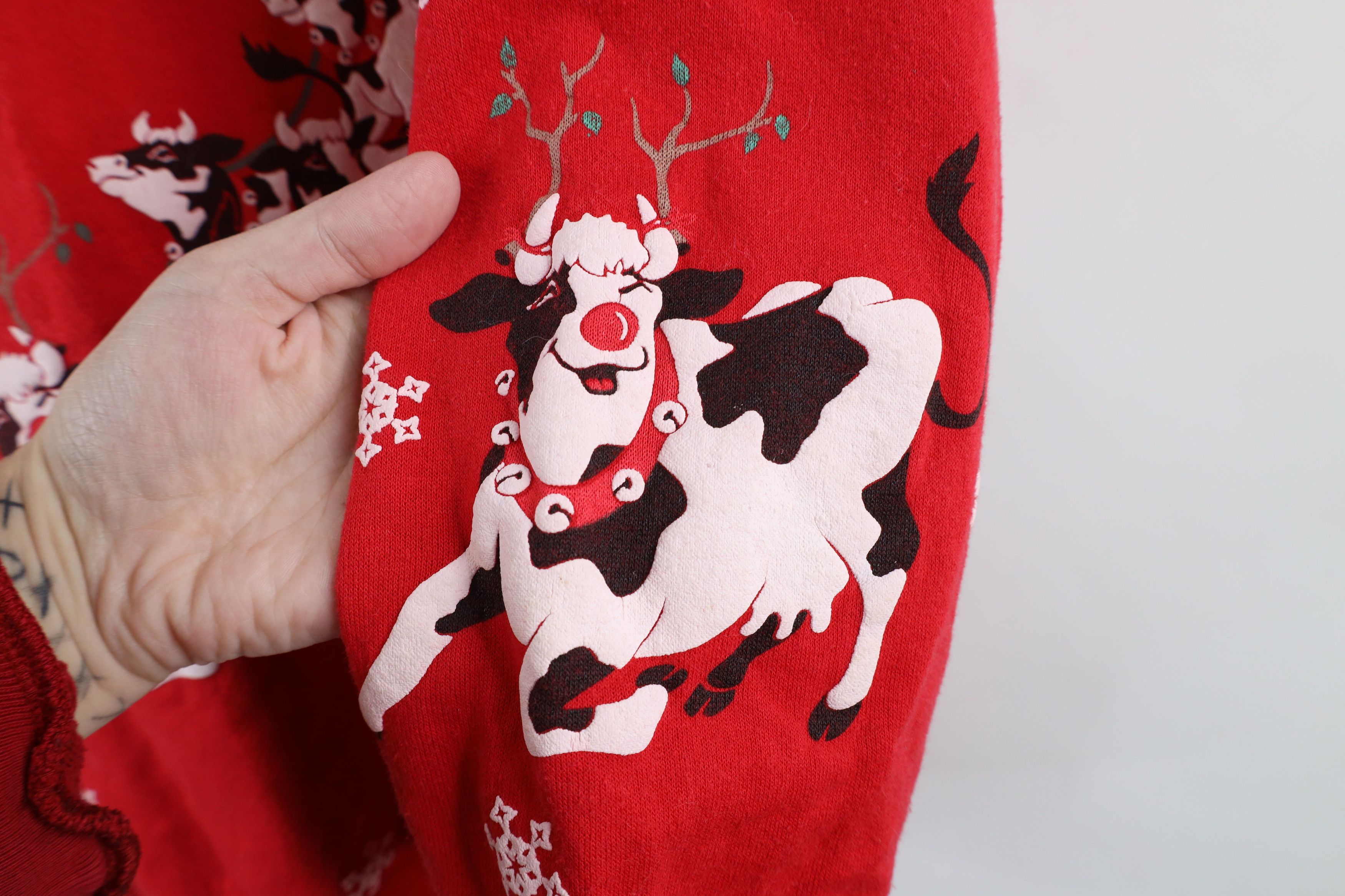 Vintage Vintage 90s Streetwear Christmas Bear Cow Sweatshirt USA Size XL / US 12-14 / IT 48-50 - 11 Thumbnail