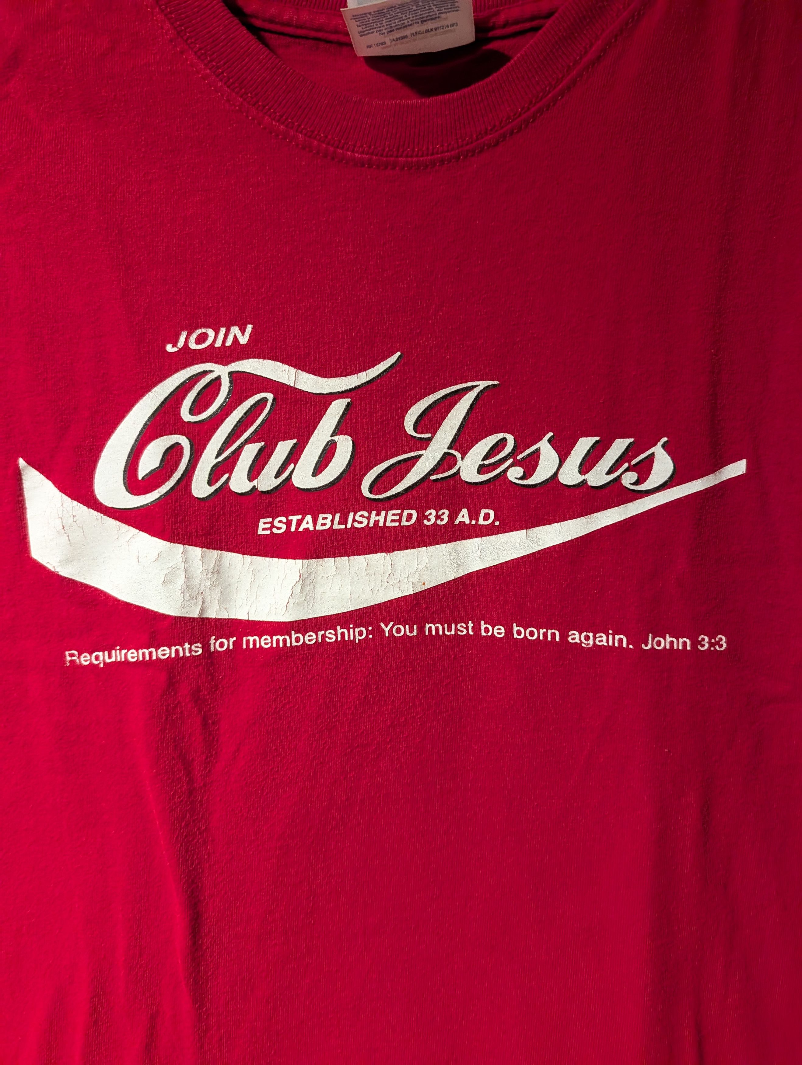 Hanes VTG Club Jesus Coca Cola Parody Bootleg Funny T Shirt Hanes Size US M / EU 48-50 / 2 - 2 Thumbnail