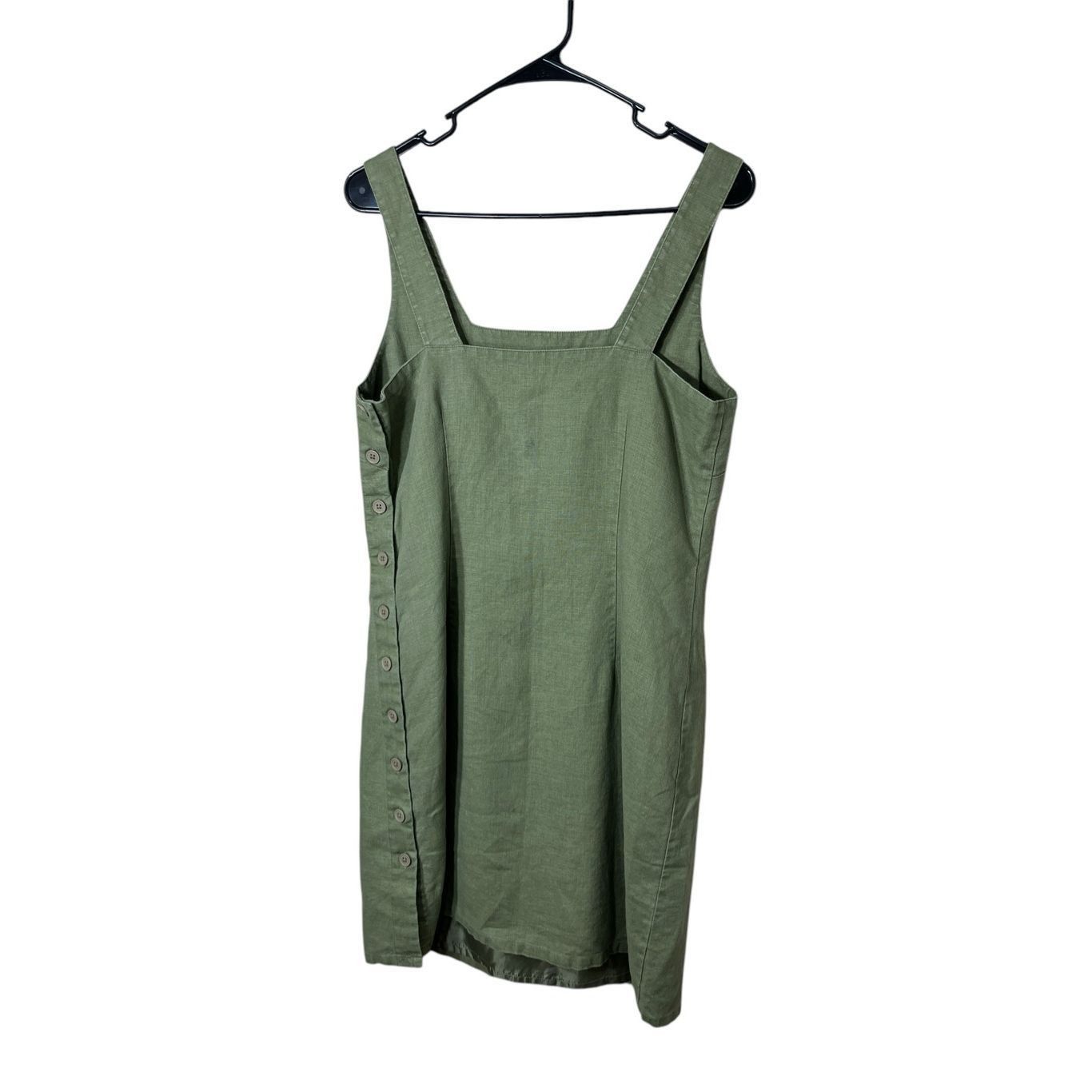 Other LA Redoute Y2K Green 100% Linen Dress Size 12 Size XL / US 12-14 / IT 48-50 - 4 Thumbnail