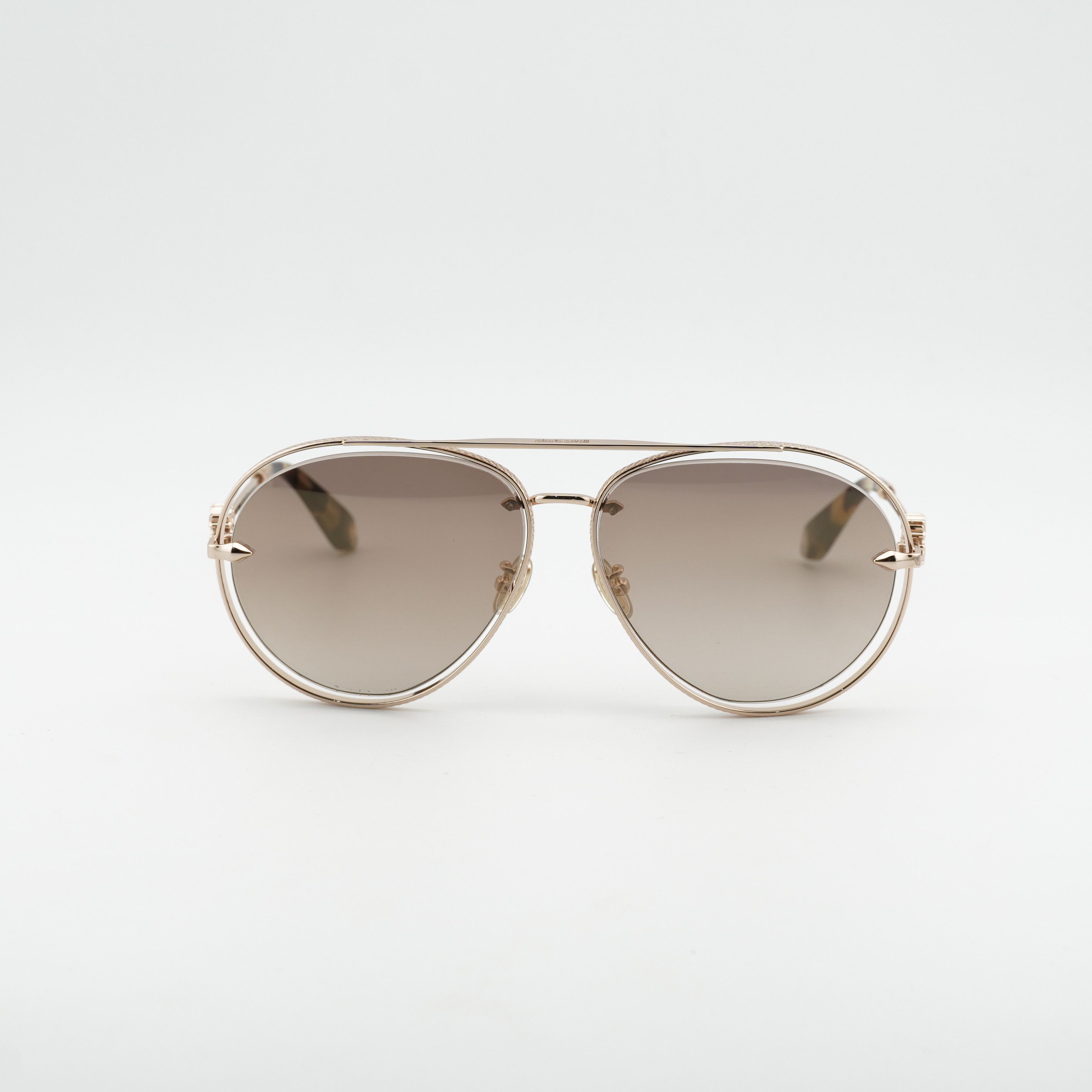 Roberto Cavalli Roberto Cavalli SRC032M 300G Sunglasses Gold Aviator Frame Size ONE SIZE - 5 Thumbnail