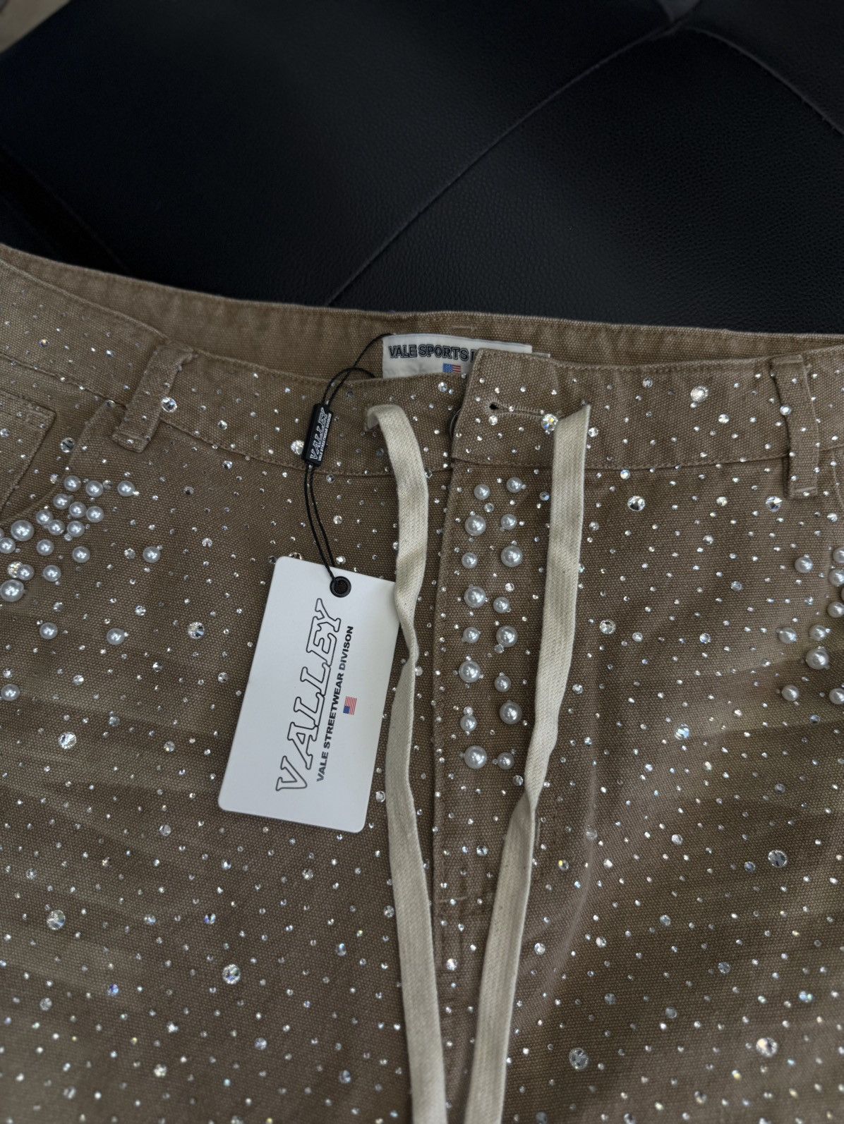 Vale Valley Rhinestone Crystal Shorts Denim Tan Size 38 Size US 38 / EU 54 - 7 Thumbnail
