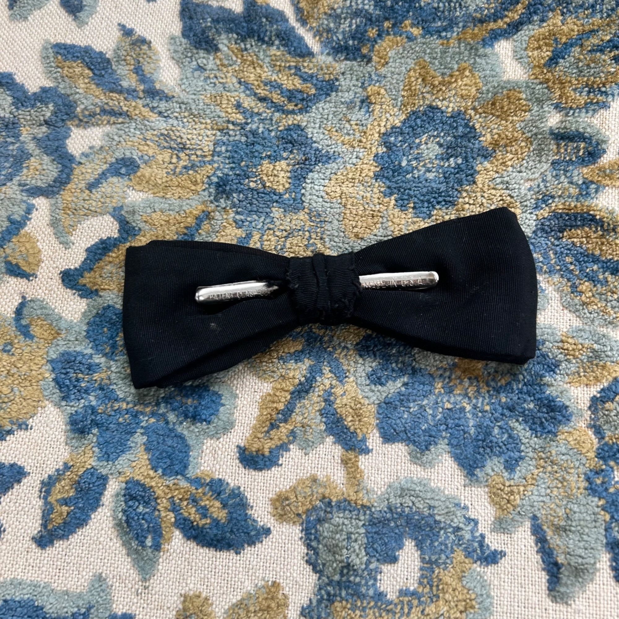 Vintage Vintage Patent Clasp Co Black Bow Tie Classic Dapper USA Size ONE SIZE - 3 Thumbnail