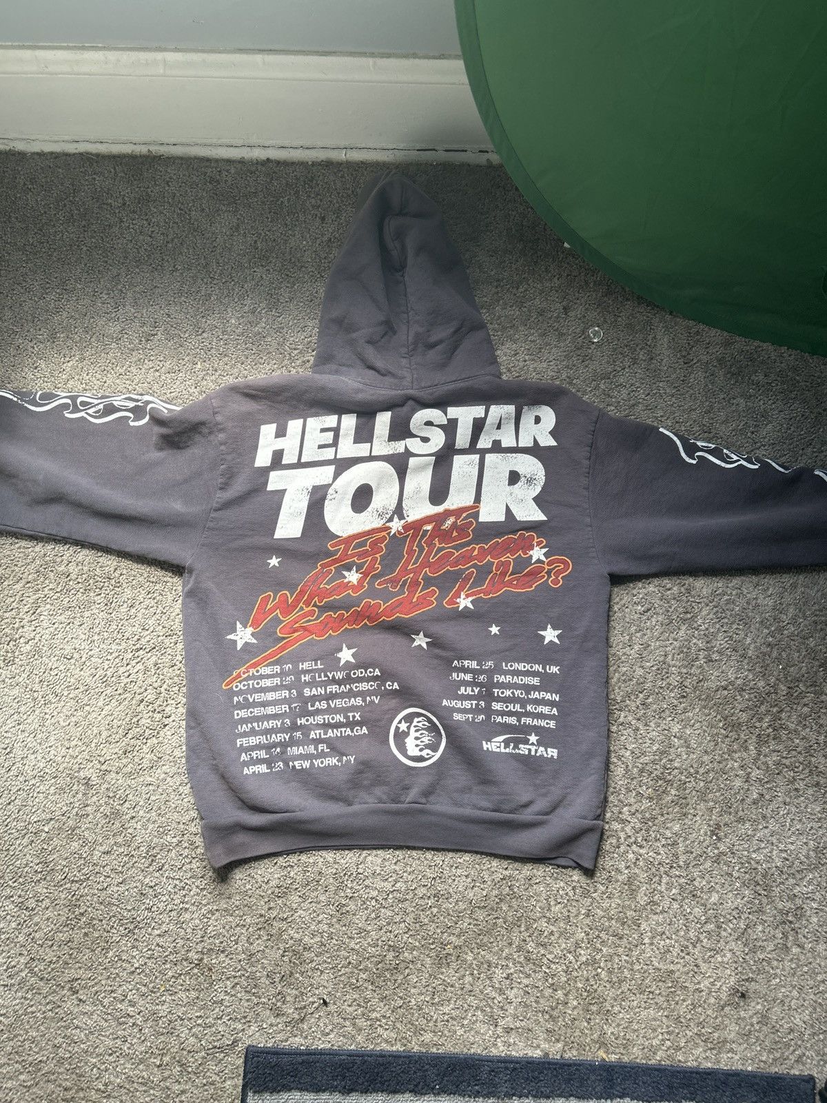 HELLSTAR HELLSTAR STUDIOS RECORDS TOUR HOODIE FADED BLACK Size US L / EU 52-54 / 3 - 2 Thumbnail