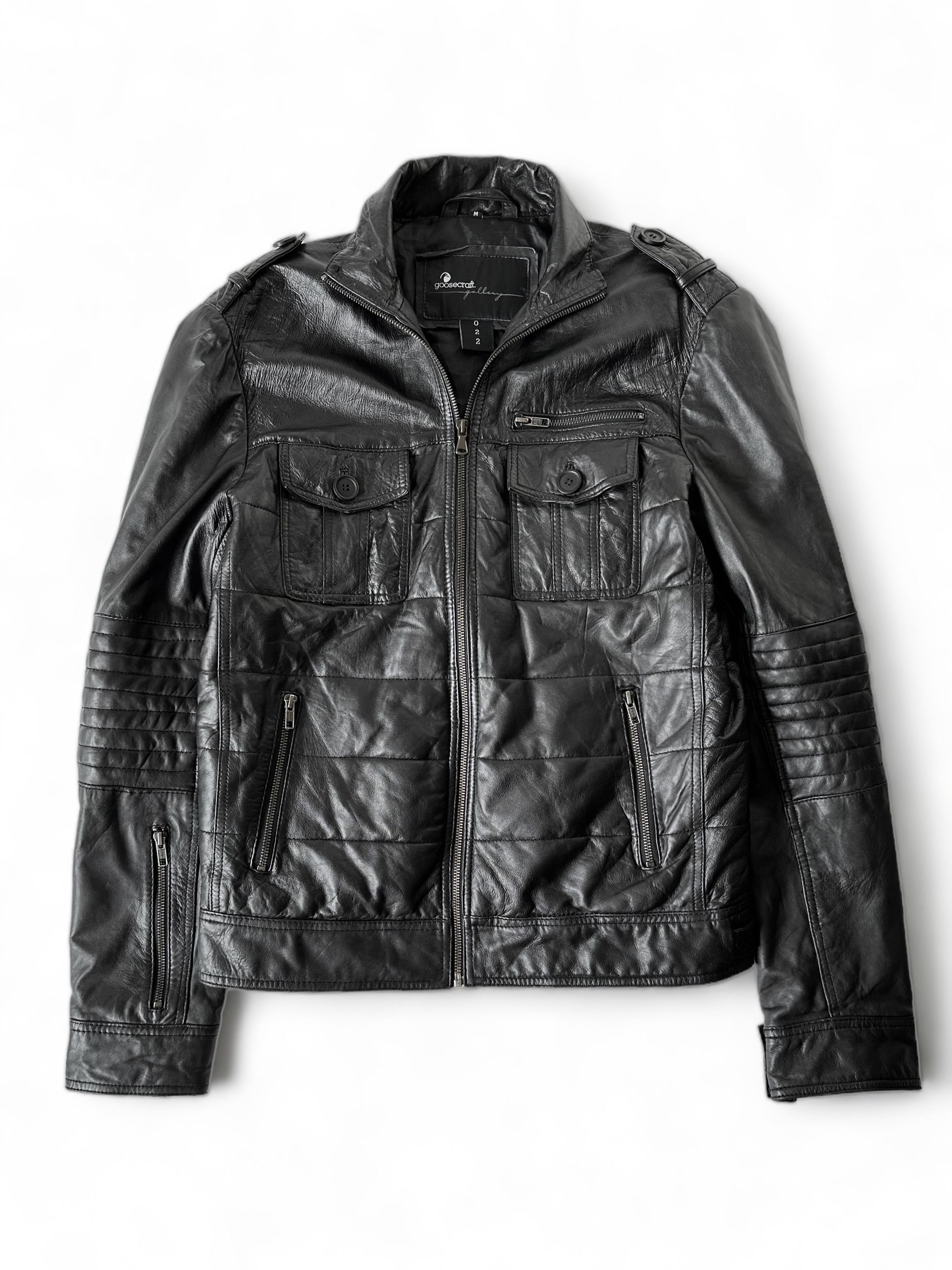 Allsaints Goosecraft Black Leather Jacket (M) Size US M / EU 48-50 / 2 - 1 Thumbnail