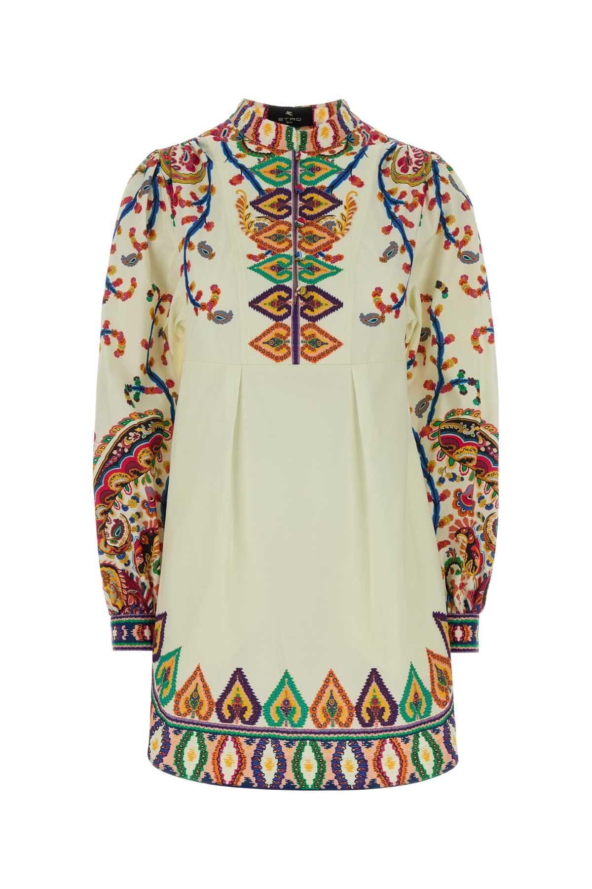 Etro Cream Poplin Dress Size S / US 4 / IT 40 - 1 Thumbnail