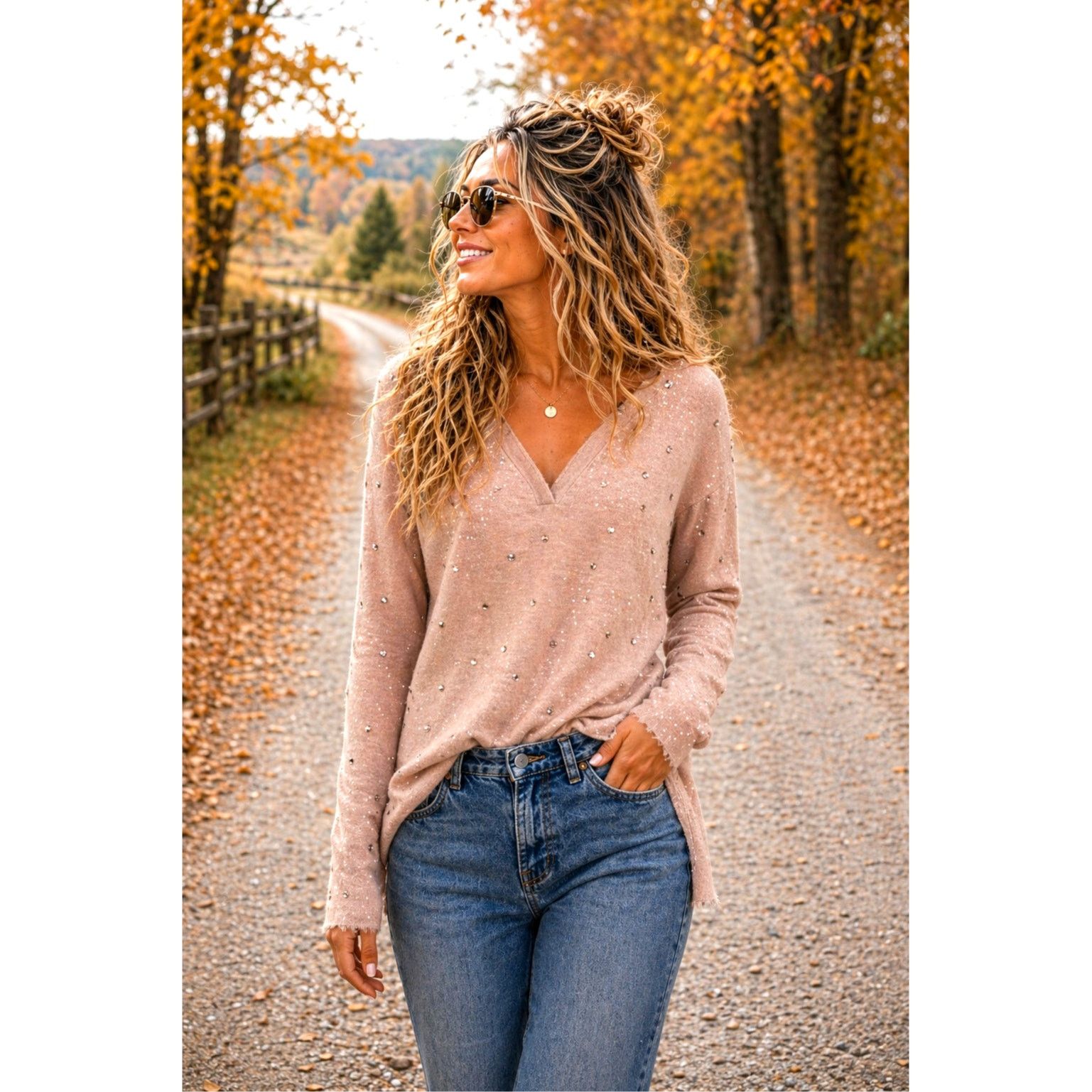 Zadig & Voltaire Zadig & Voltaire Riviera Rhinestone Cashmere Sweater Blush M Size M / US 6-8 / IT 42-44 - 1 Thumbnail