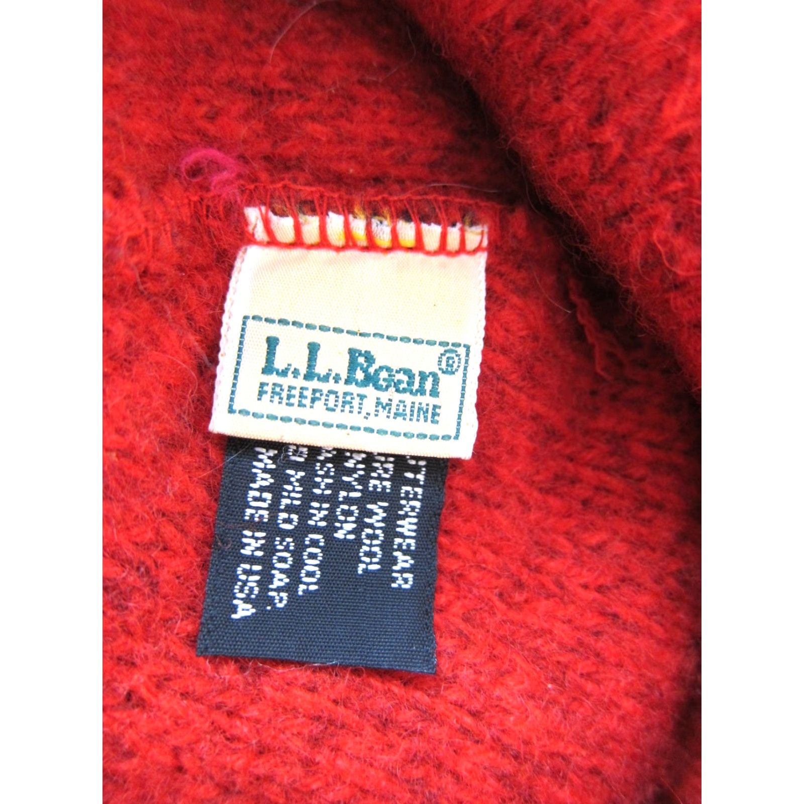Vintage VINTAGE L.L. Bean Hat Unisex Adults Trapper Beanie Visor Ear Flap Red Wool OS Size ONE SIZE - 2 Thumbnail
