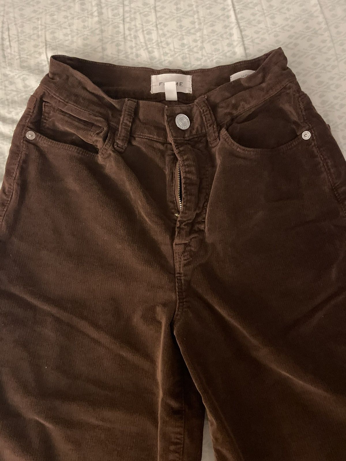 Frame Frame Le Palazzo Corduroy Brown Wide Leg Pants/Jeans Size 27" / US 4 / IT 40 - 2 Thumbnail