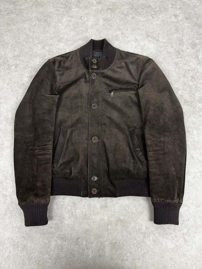 Vintage 2000s Massimo Rebechi Brown Suede Leather Jacket Size US M / EU 48-50 / 2 - 1 Thumbnail