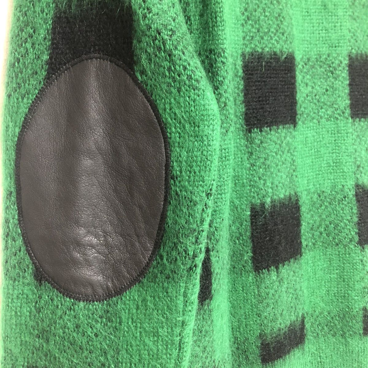 Number (N)ine 08AW CACTUS LEATHER ELBOW PATCH BRUSHED MOHAIR CARDIGAN Size US M / EU 48-50 / 2 - 5 Thumbnail