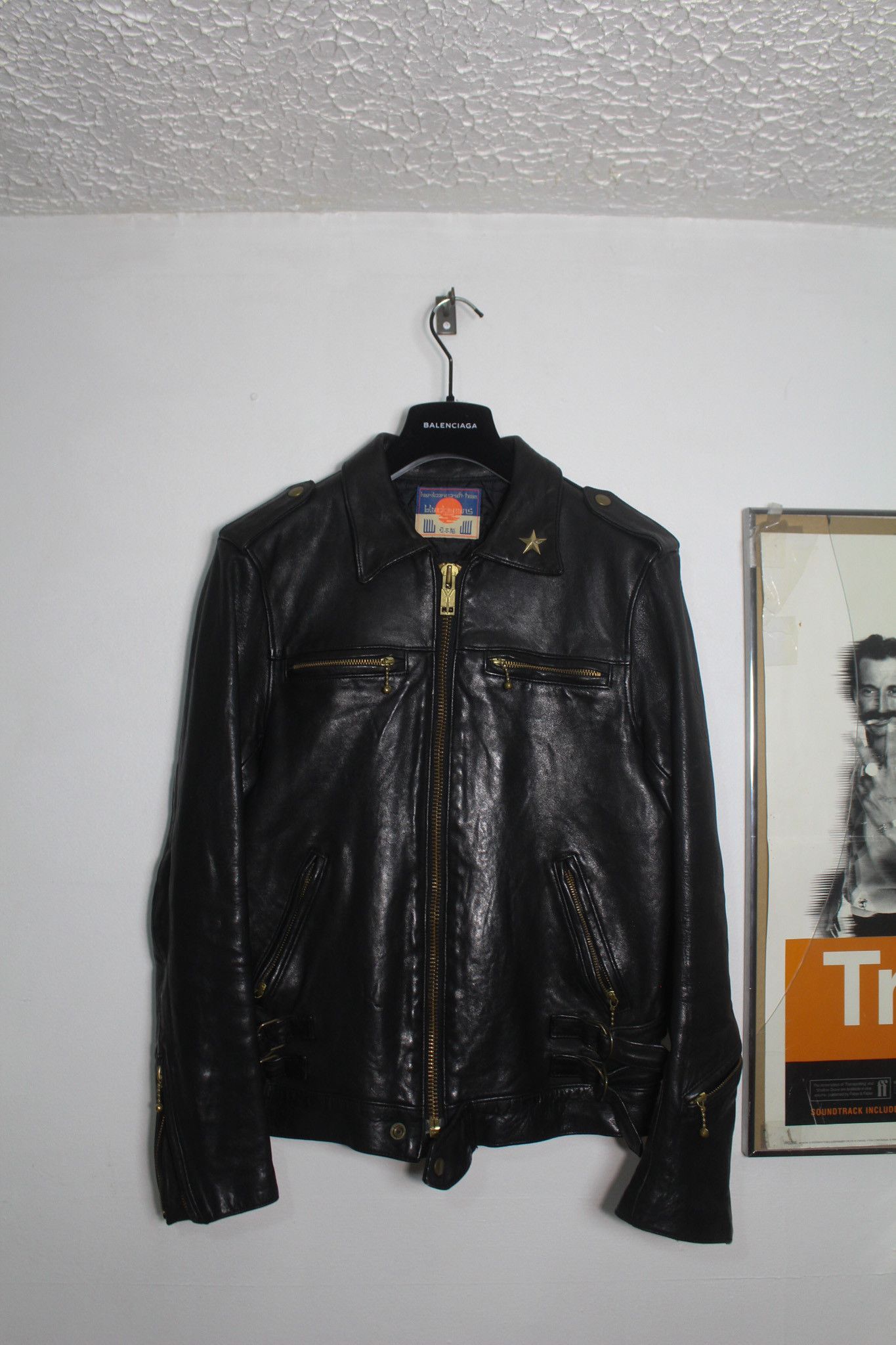 Blackmeans Collared Moto Heavy Leather Jacket - Size 3 Size US M / EU 48-50 / 2 - 1 Thumbnail