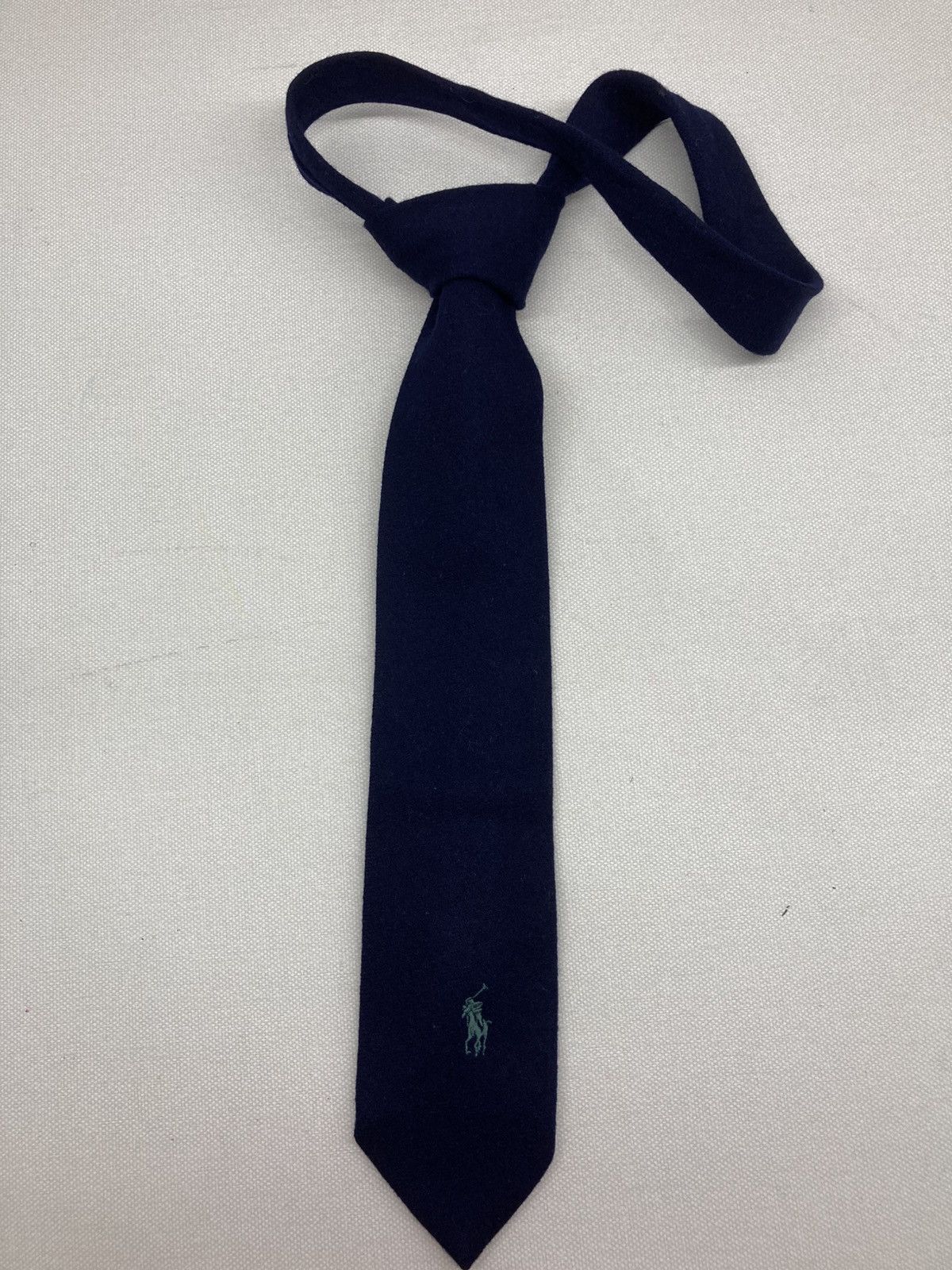 Ralph Lauren Vintage Ralph Lauren Navy Wool Tie Size ONE SIZE - 4 Thumbnail