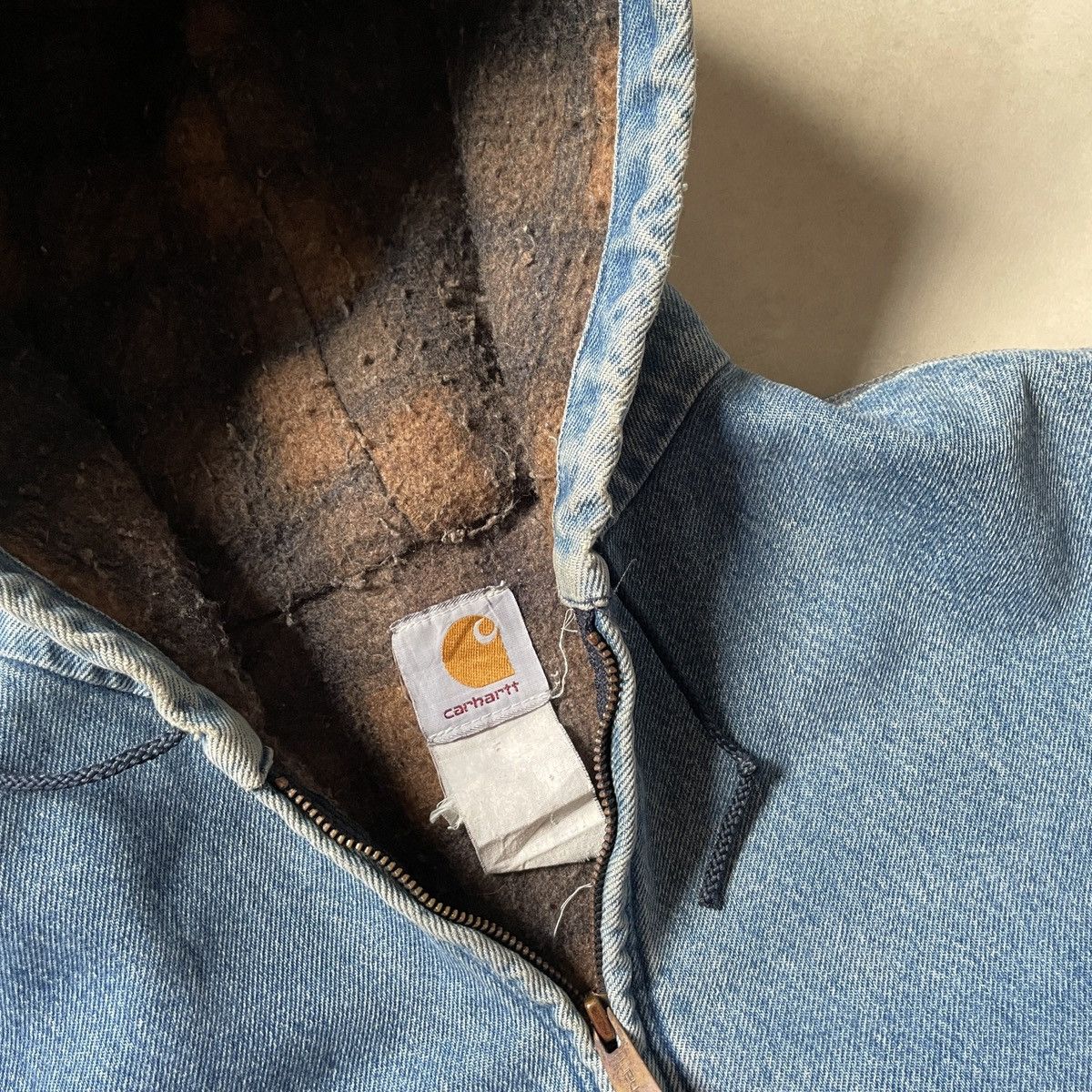 Carhartt Vintage Carhartt J08DST sandstone Denim active Jacket Size US M / EU 48-50 / 2 - 6 Thumbnail