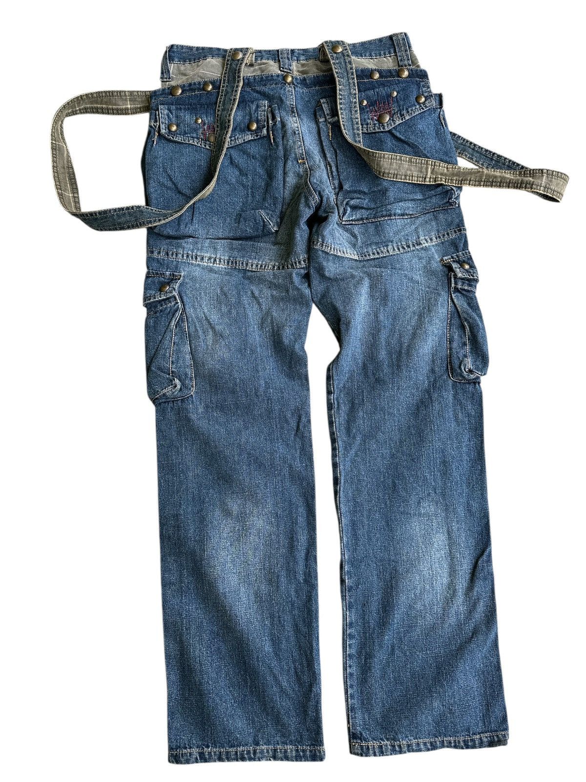 Japanese Brand Denim Techno Brand MulticPocket Crazy Design 🎌💥 Size US 30 / EU 46 - 2 Thumbnail