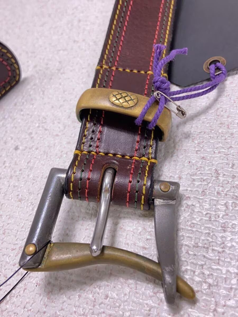 Needles Contrast Stitch Quick Release Buckle Leather Belt Size ONE SIZE - 4 Thumbnail
