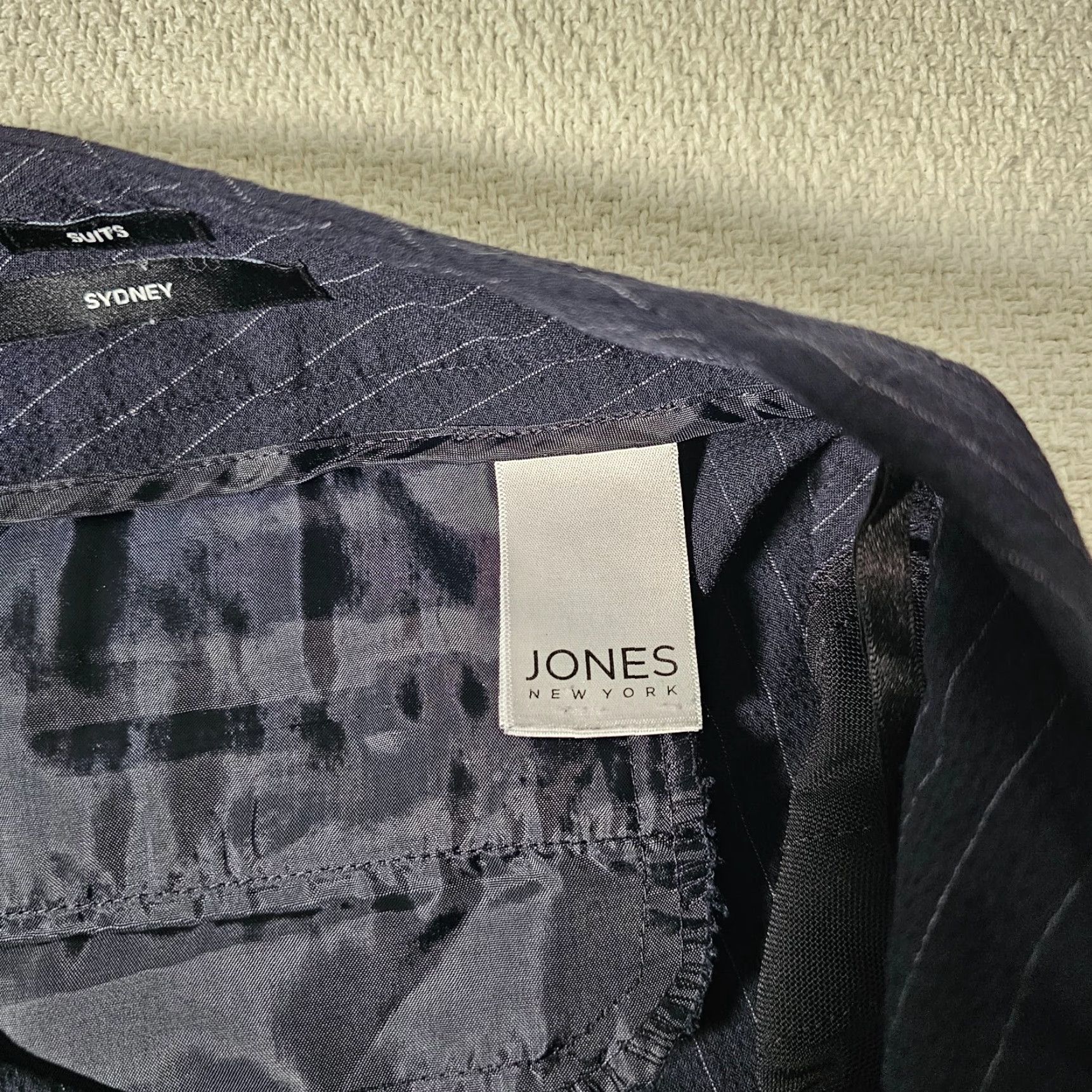 Jones New York Jones New York Sydney Pants Women's Size 12 Blue Striped High Rise Straight Leg Size 34" / US 12 / IT 48 - 4 Thumbnail