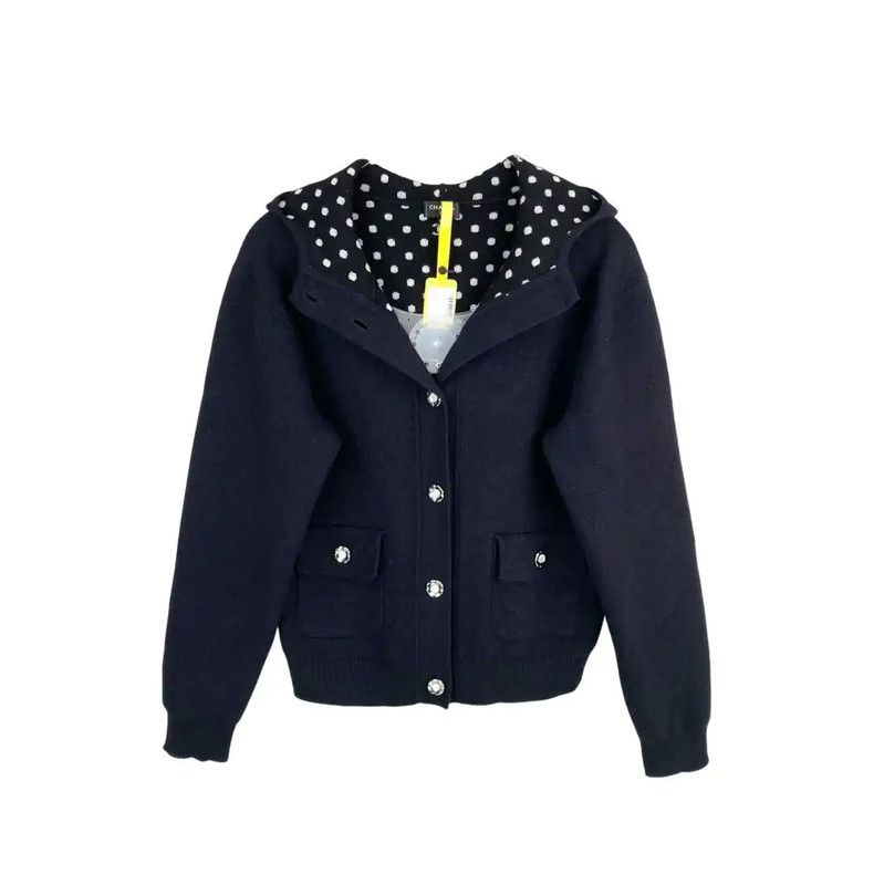 Chanel Chanel Women's Black Cashmere Jacket 0089 Size ONE SIZE - 1 Thumbnail