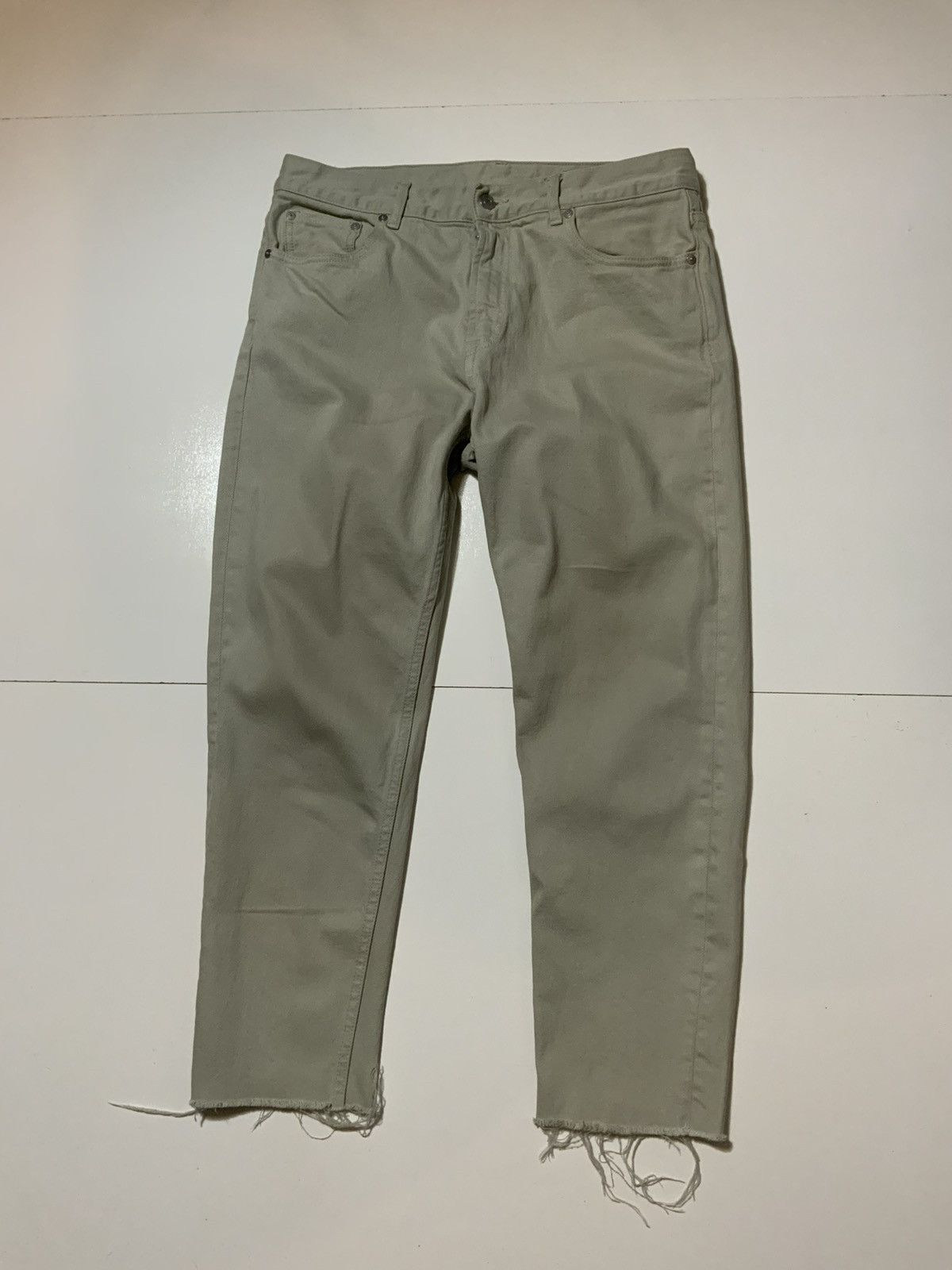 Zara Zara Man Slim Cropped Pant Raw Edge Distressed Denim Jeans Size US 32 / EU 48 - 1 Thumbnail