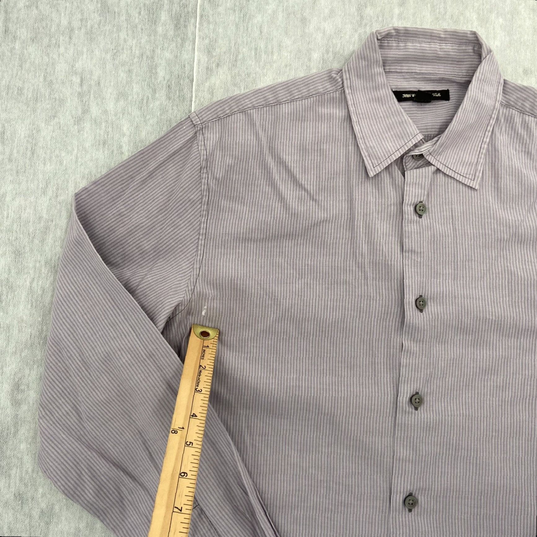 John Varvatos John Varvatos Shirt Adult Small Purple Striped Button-Up Long Sleeve Cotton Mens S Size US S / EU 44-46 / 1 - 7 Thumbnail