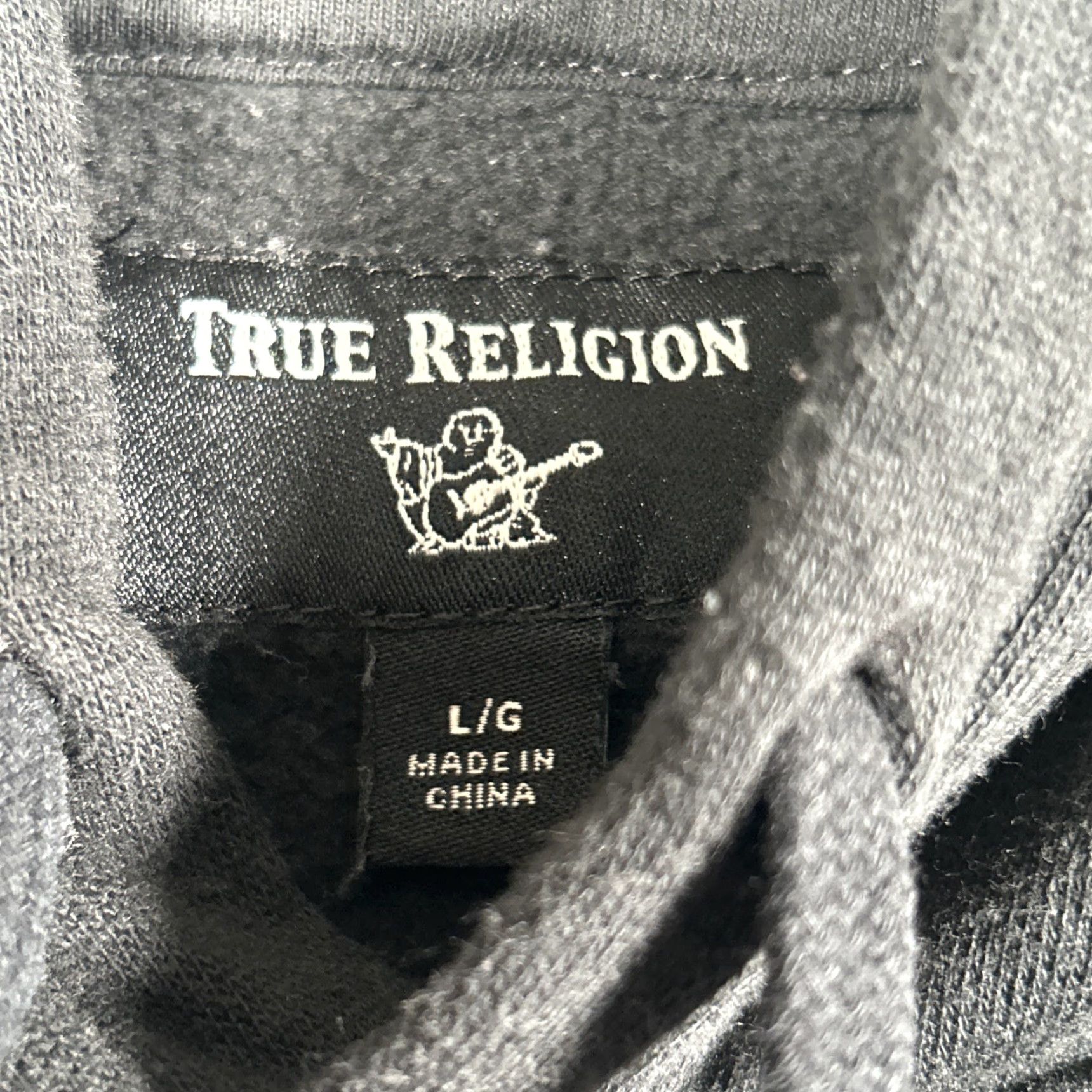 True Religion TRUE RELIGION Hoodie Mens L Black Pullover Logo Pocket Casual Size US L / EU 52-54 / 3 - 3 Thumbnail