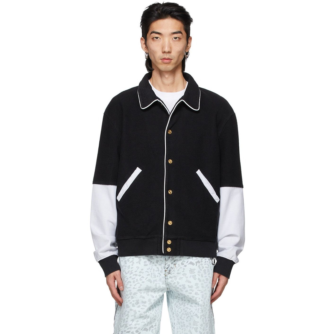 WE11DONE Designer French Terry Varsity Jacket